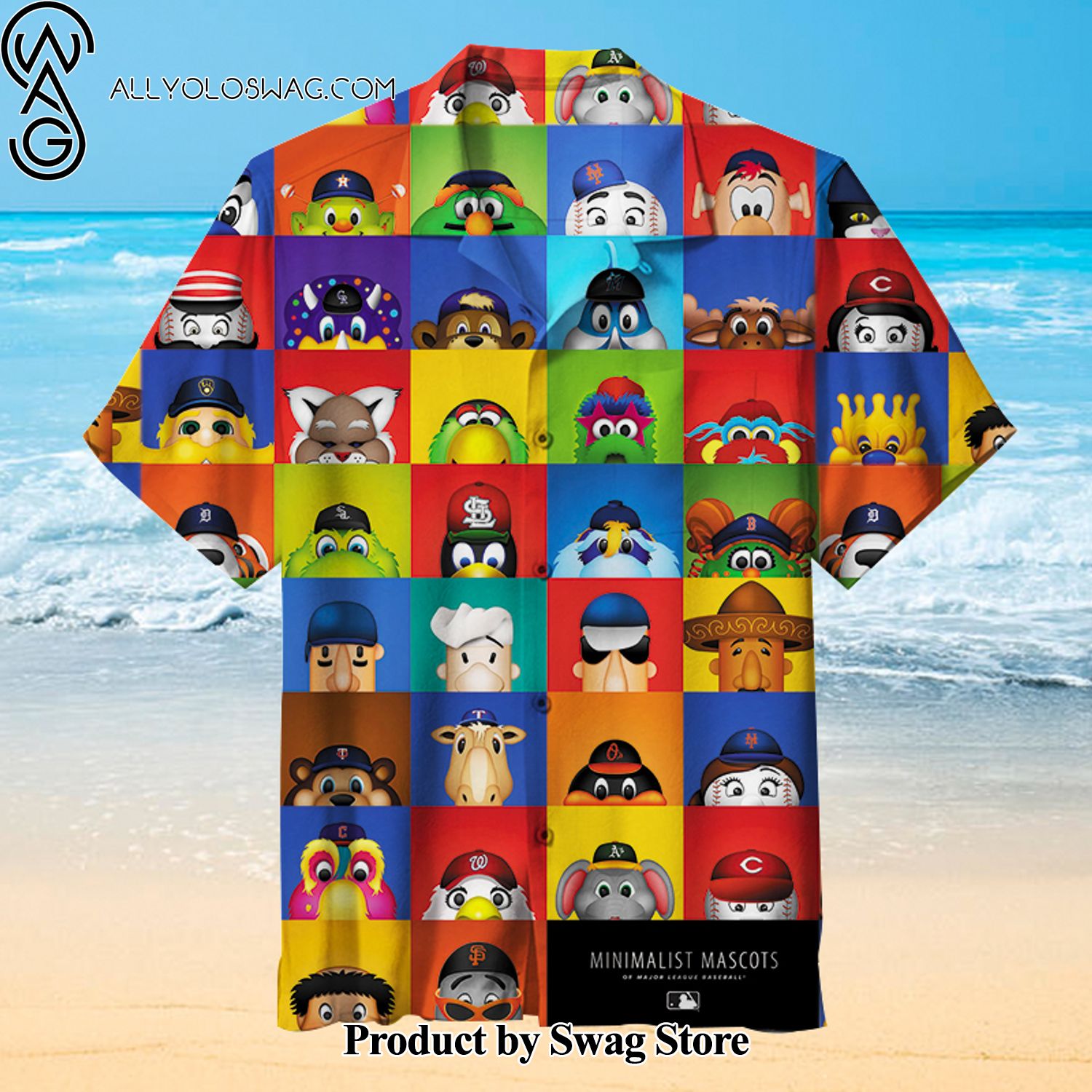 NHL mascot Surfer Style Hawaiian Shirt