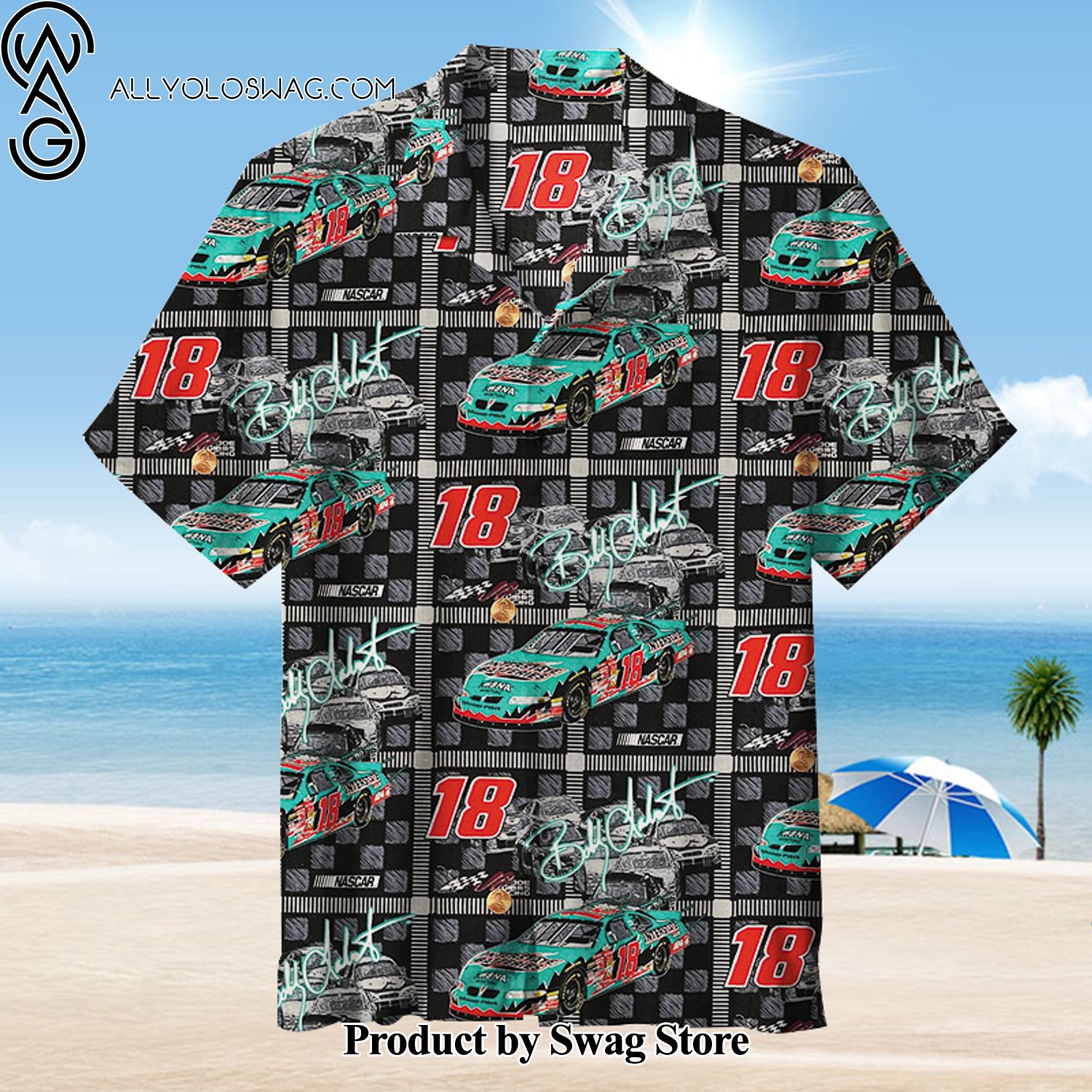 Nascar Classic Vibrant Print Hawaiian Shirt