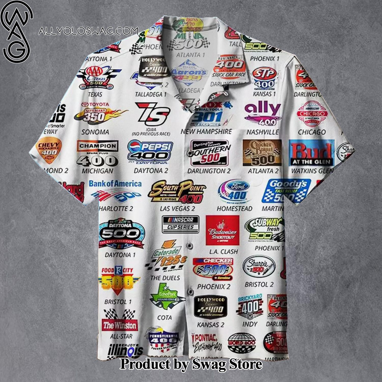 Nascar Schedule Linen Hawaiian Shirt