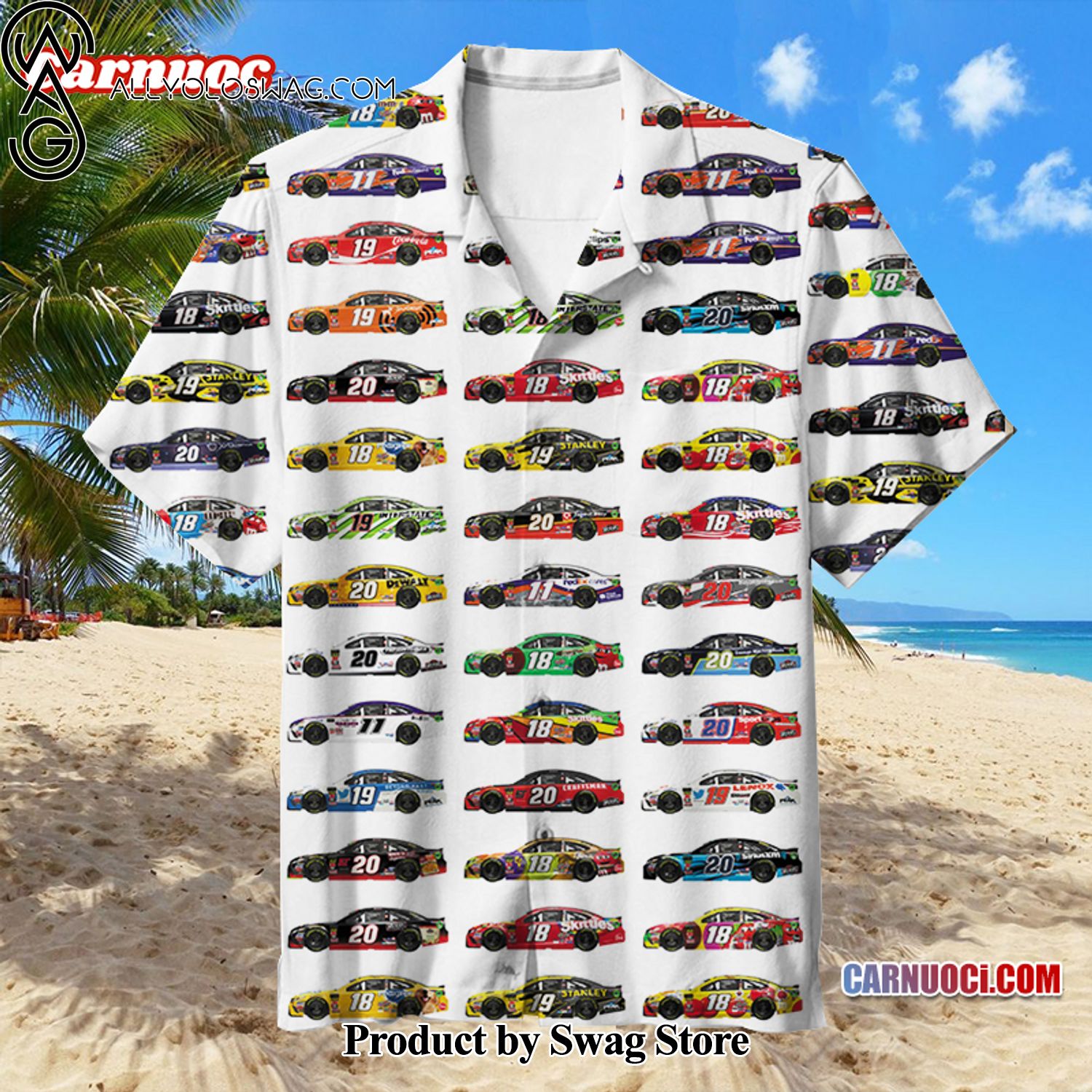 Nascar Vibrant Print Hawaiian Shirt