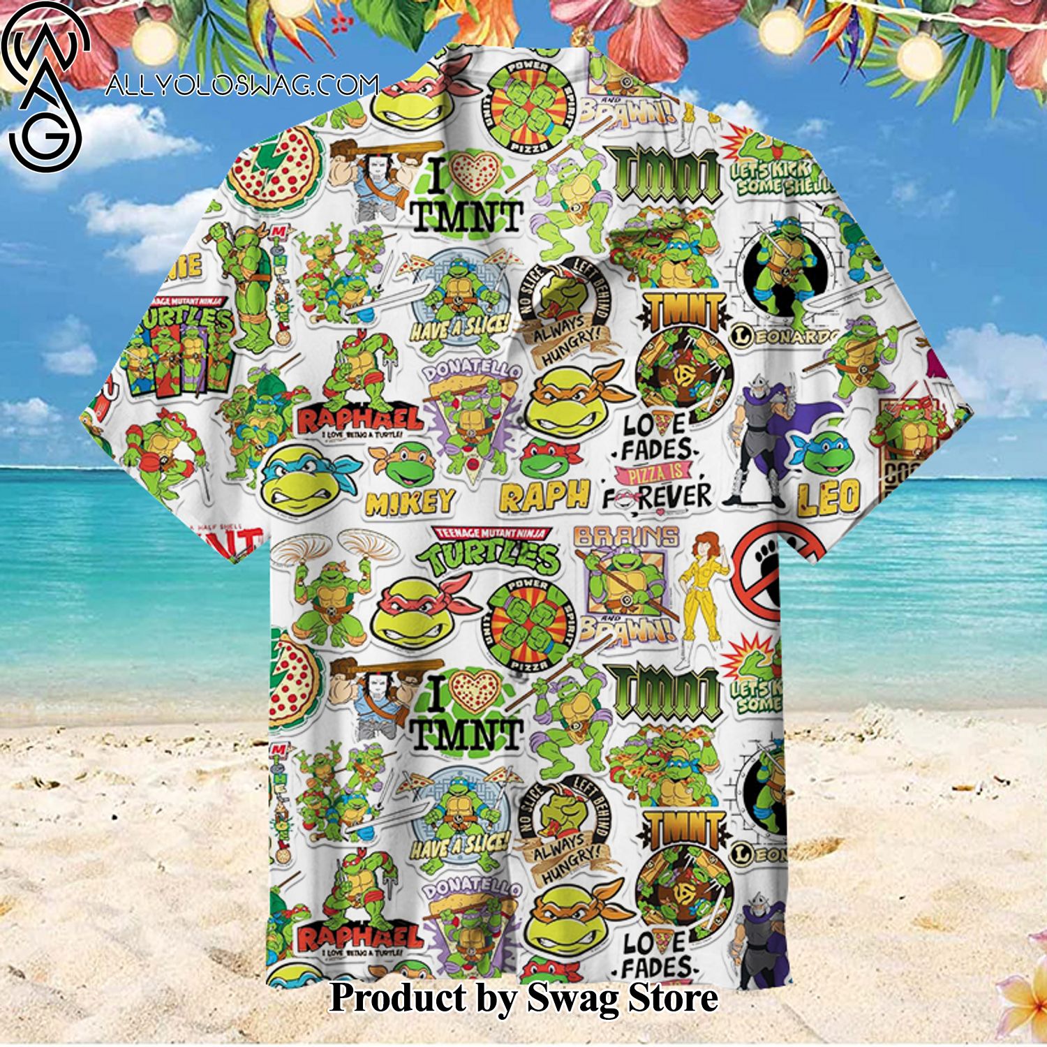 Ninja Turtles Bold Floral Hawaiian Shirt