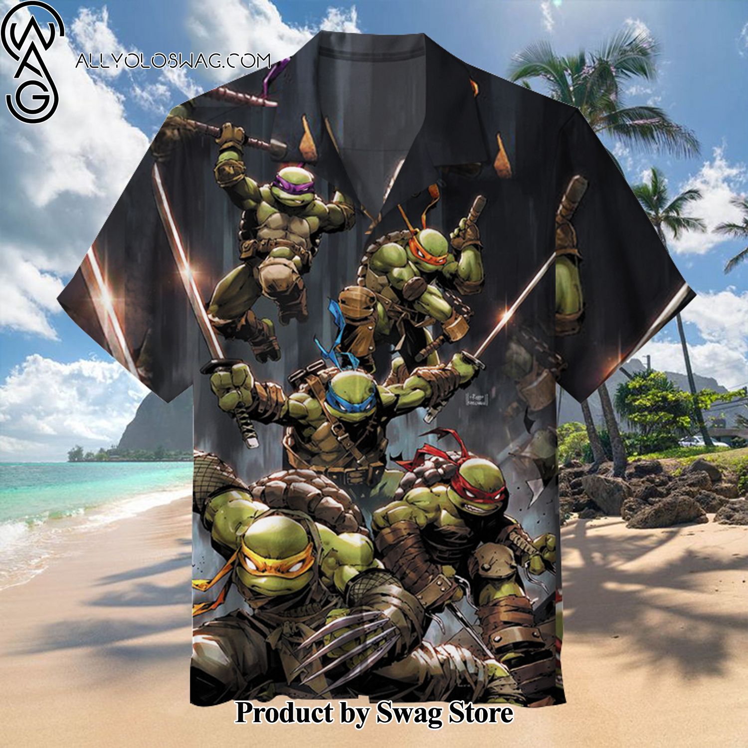 Ninja Turtles Button-up Hawaiian Shirt