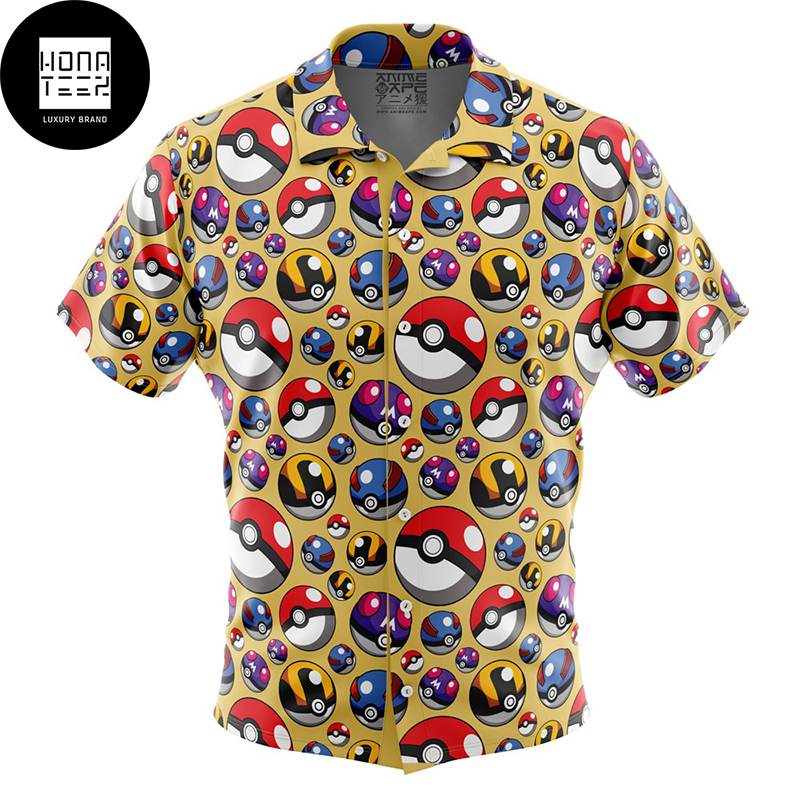 Poke Balls Pokemon 2024 Trending Hawaiian Shirt