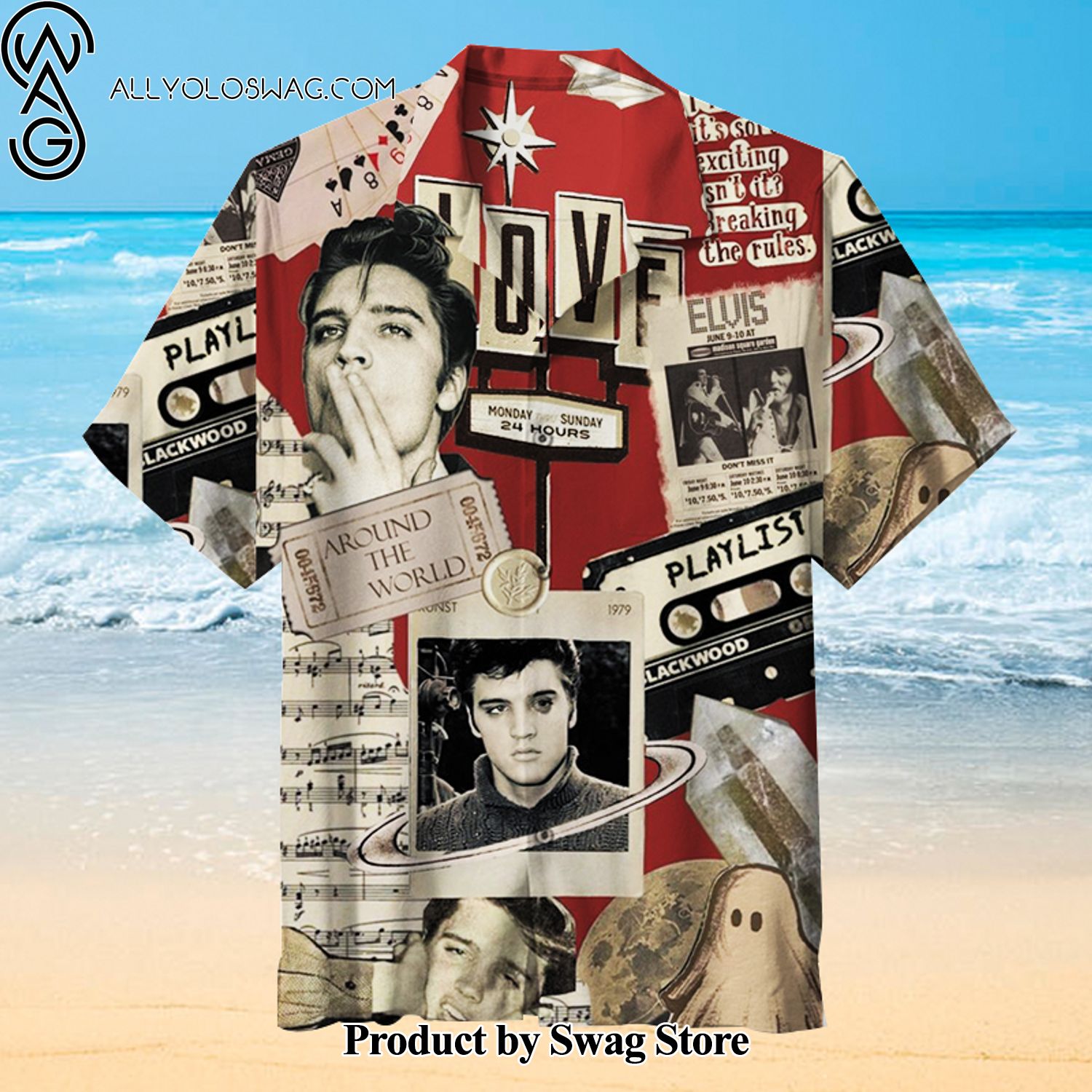 ELVIS PRESLEY Lightweight Hawaiian Shirt