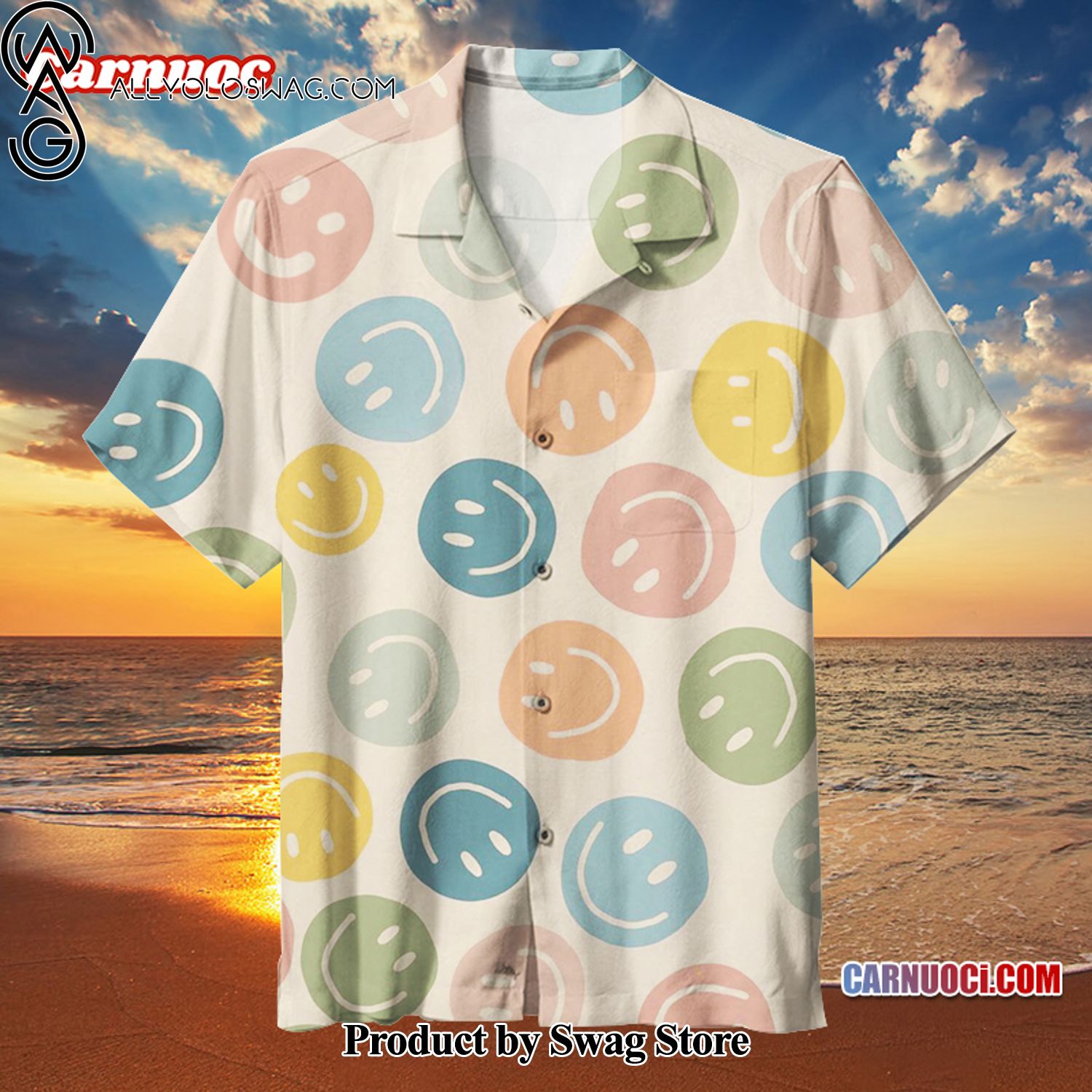 Emoji for smile Made to Order Hawaiian Shirt