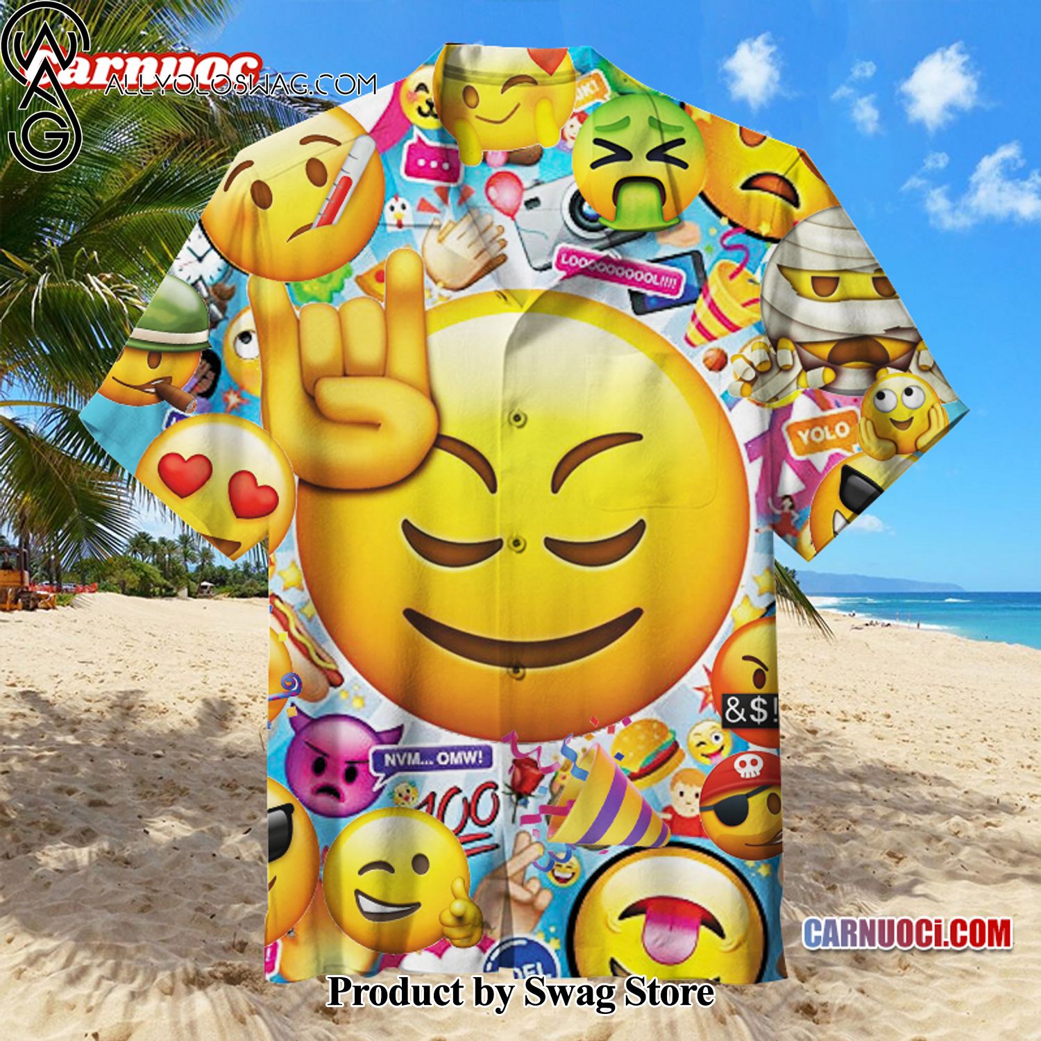 Emoticons Emoji Breathable Hawaiian Shirt