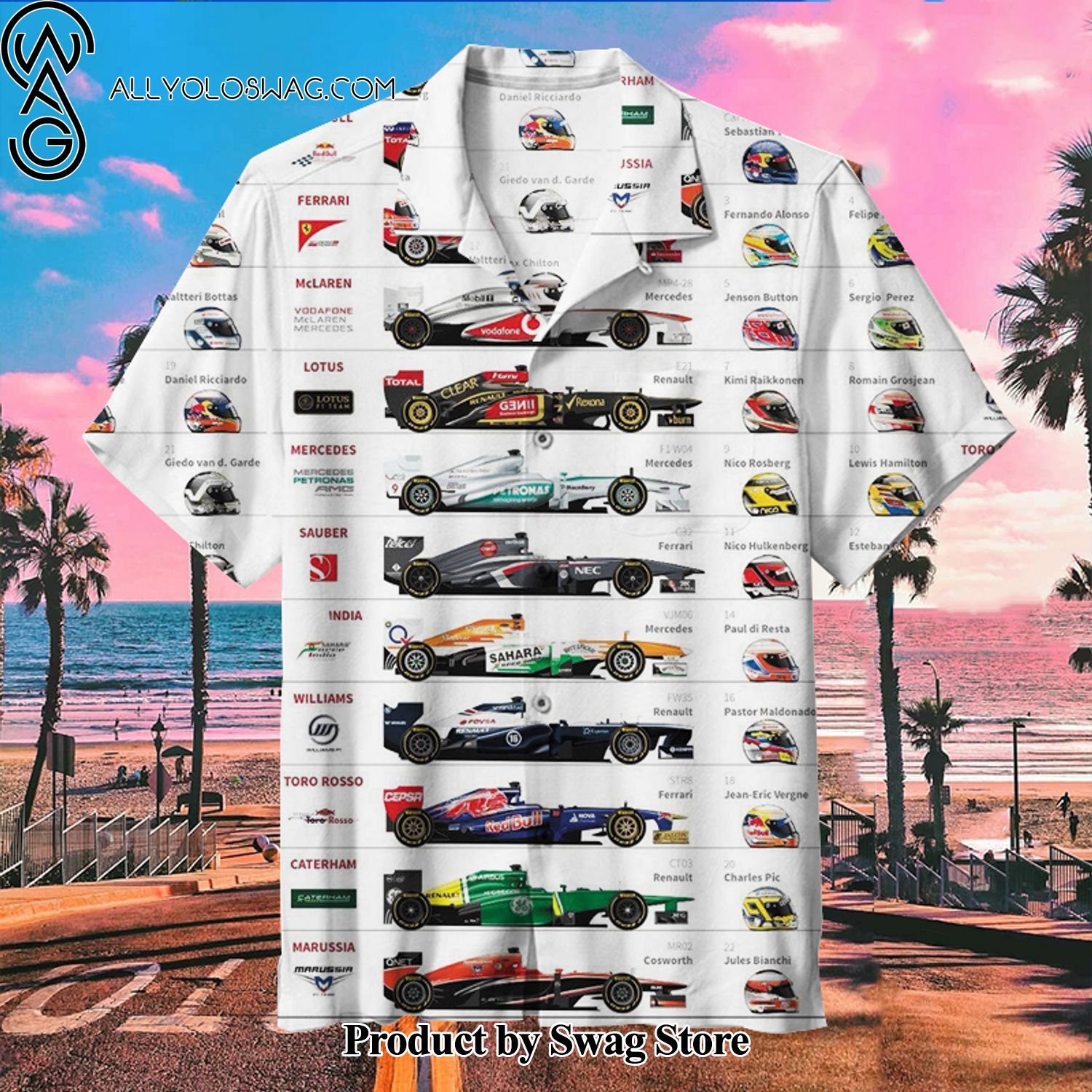 F1 Abstract Pattern Hawaiian Shirt