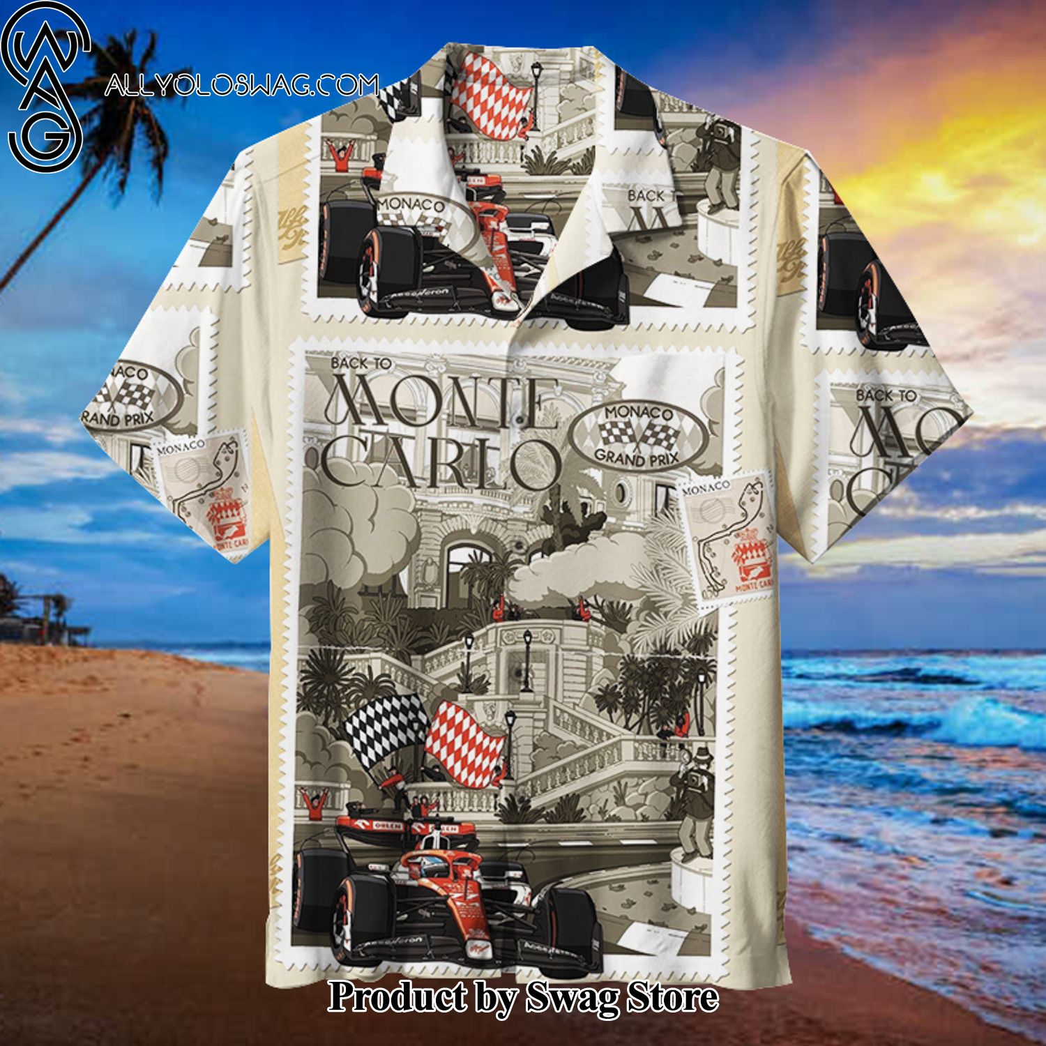 F1 Monaco Grand Prix Flattering Fit Hawaiian Shirt