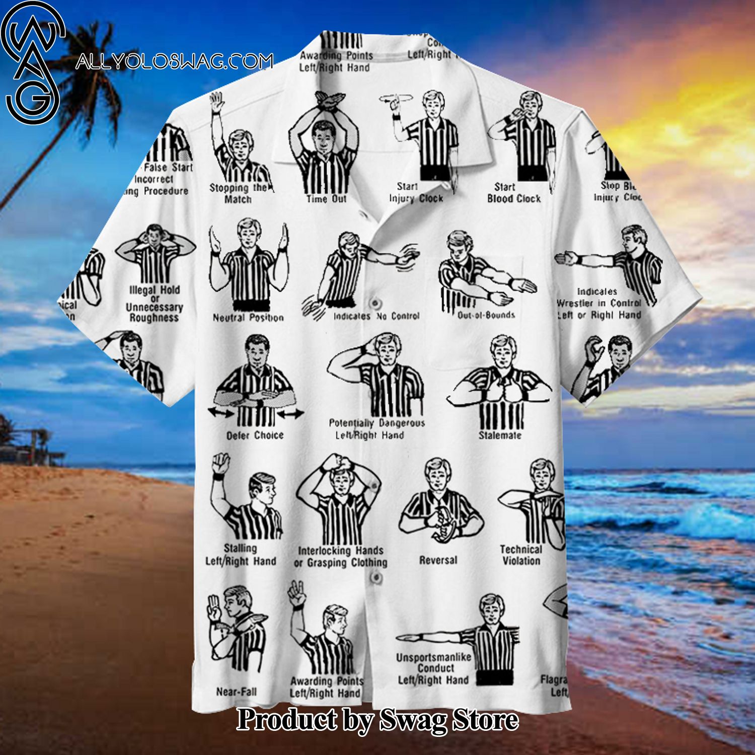 Fencing Newbie-Referee hand signals Affordable Hawaiian Shirt