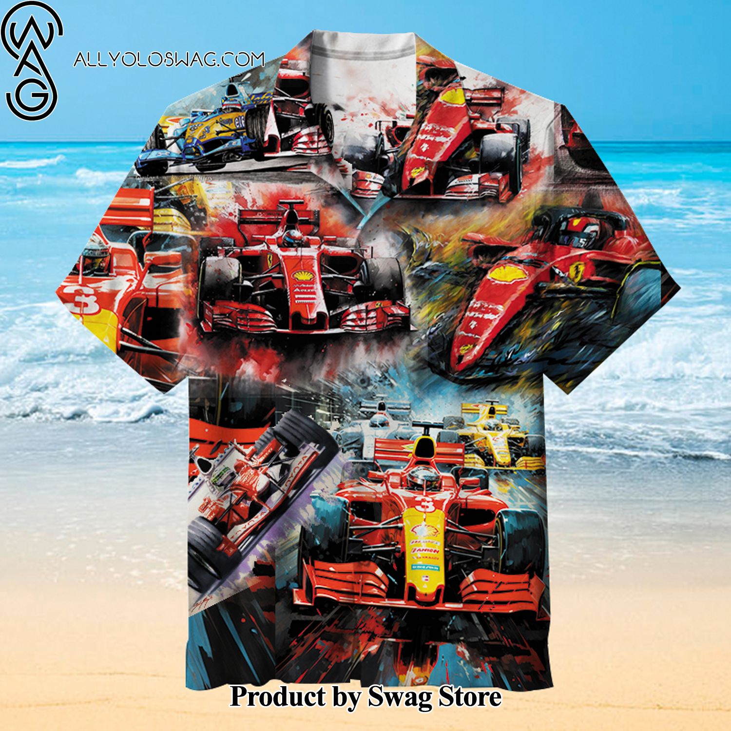 Ferrari F1 Relaxed Fit Hawaiian Shirt