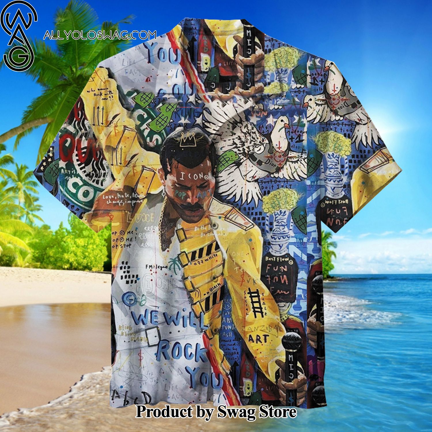 Freddie Mercury Nostalgic 90s Hawaiian Shirt