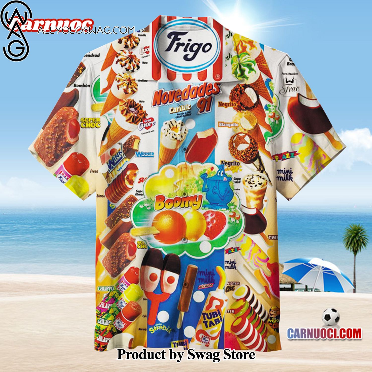 Frigo novedades 1991 Tie-Dye Hawaiian Shirt