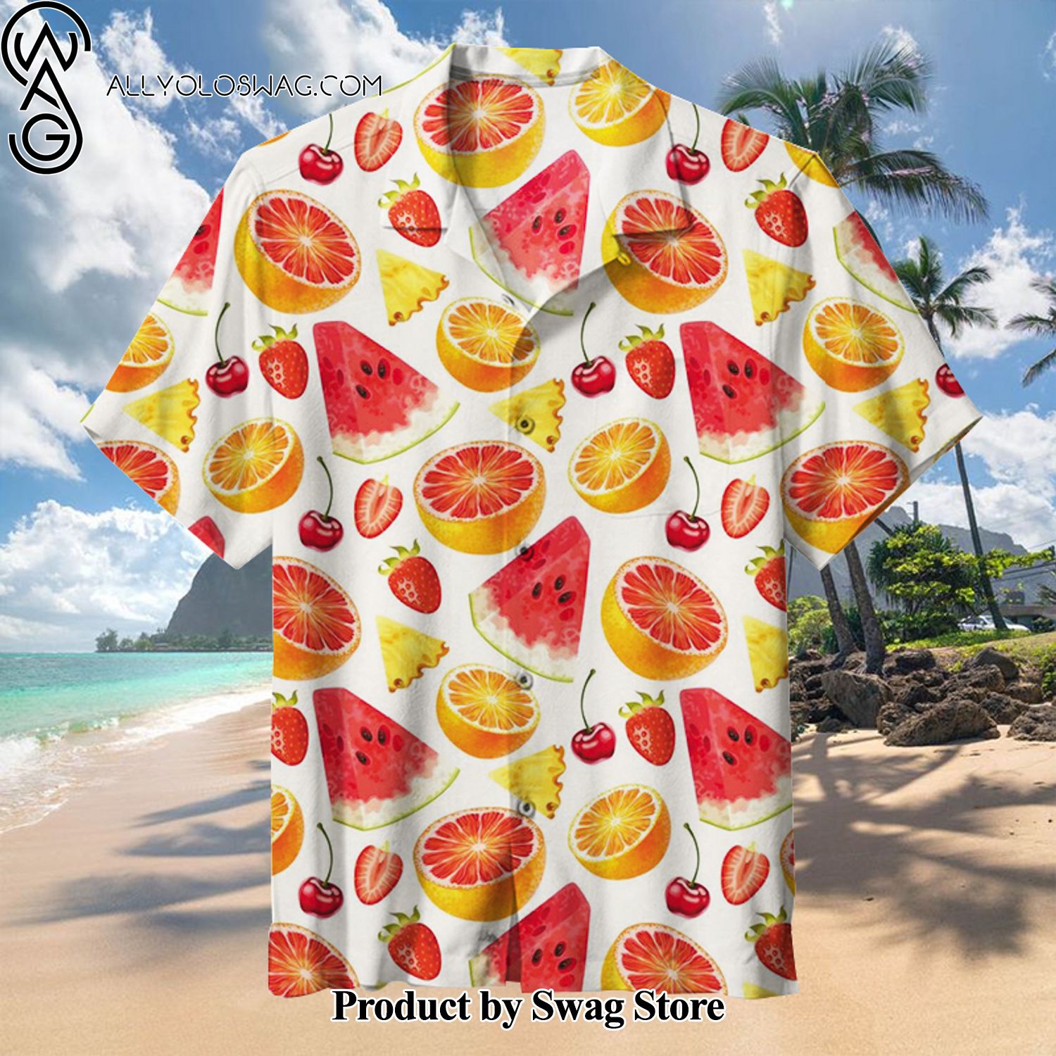 Fruit and Bacon Travel Inspired Hawaiian Shirt