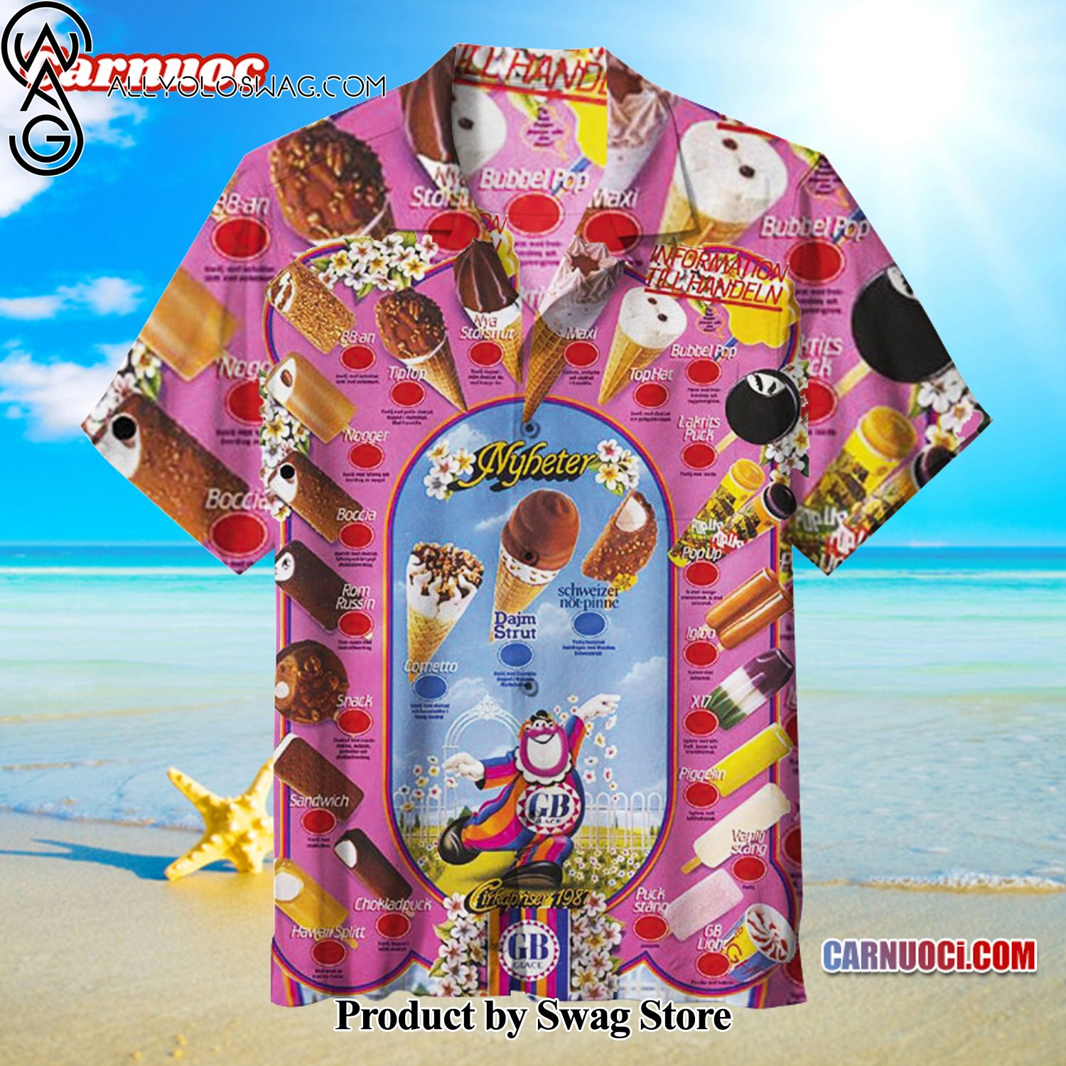 GB Glace ice cream Road Trip Hawaiian Shirt