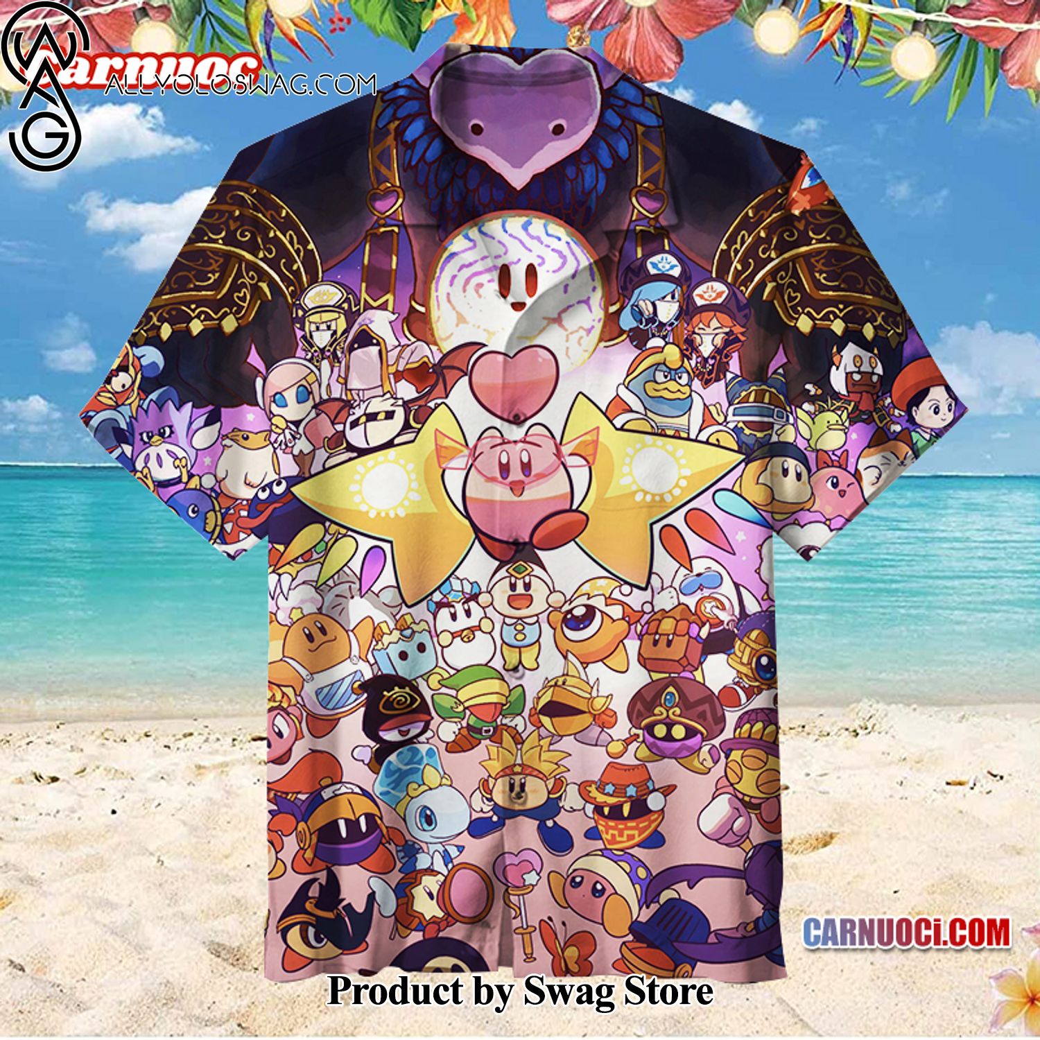 Game Boy Kirby Made to Order Hawaiian Shirt