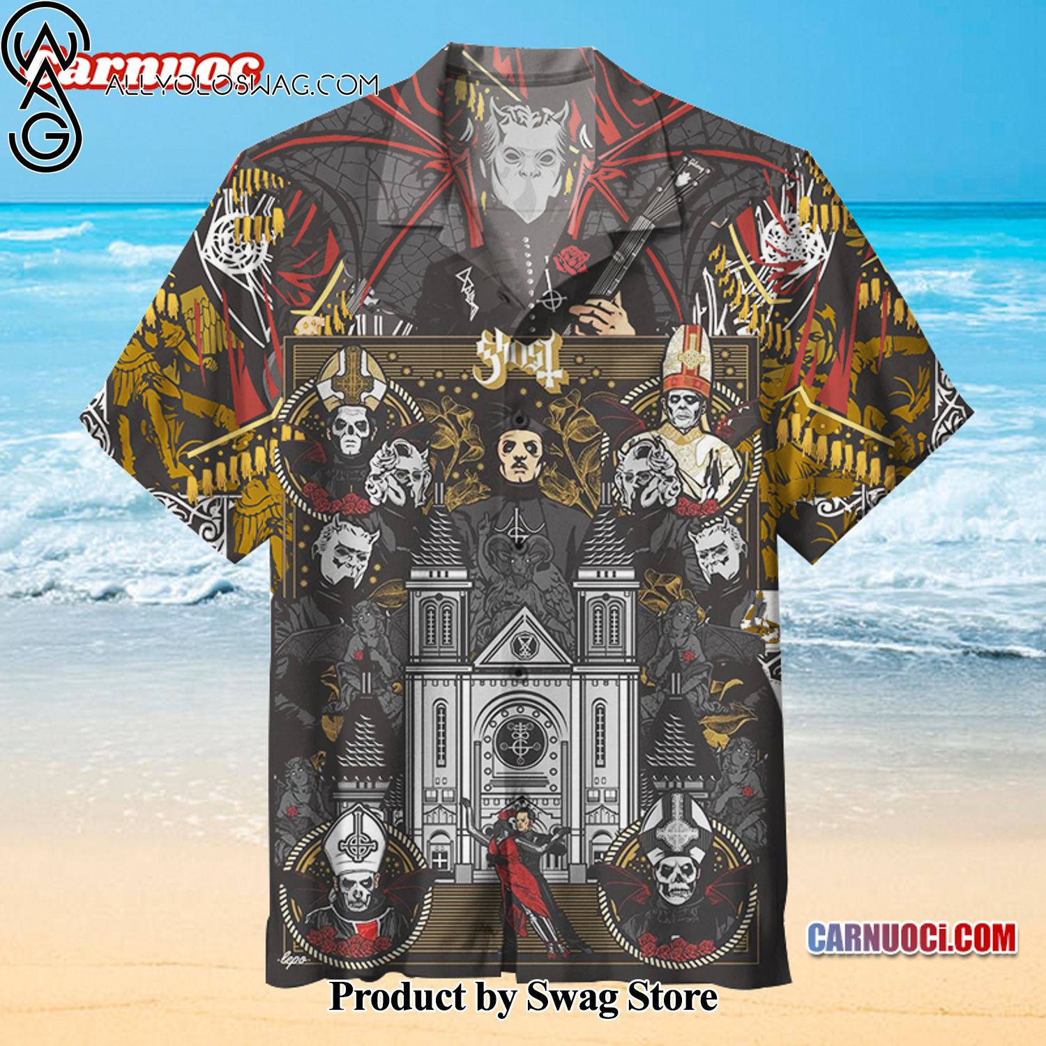 Ghost Band Tropical Wedding Hawaiian Shirt