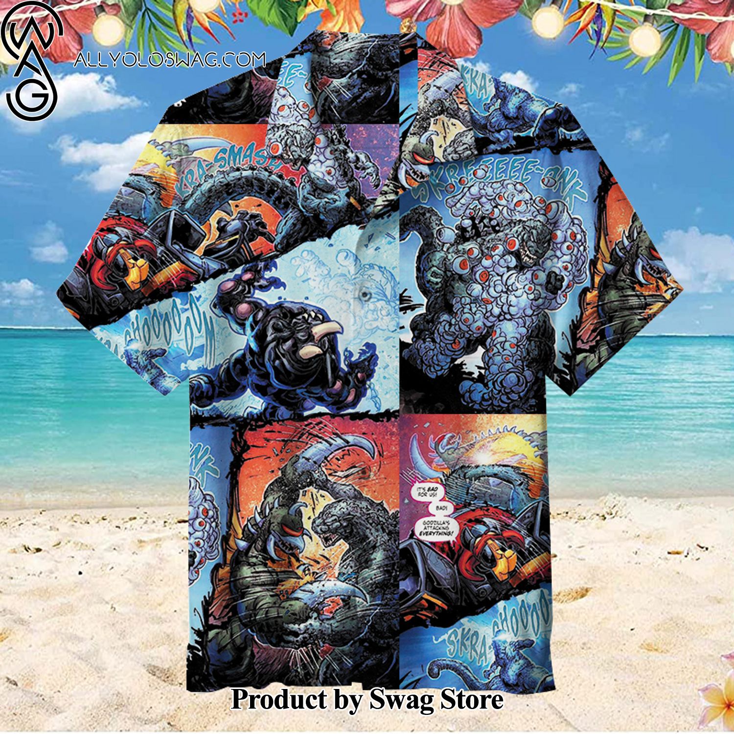 Godzilla Colorfast Hawaiian Shirt