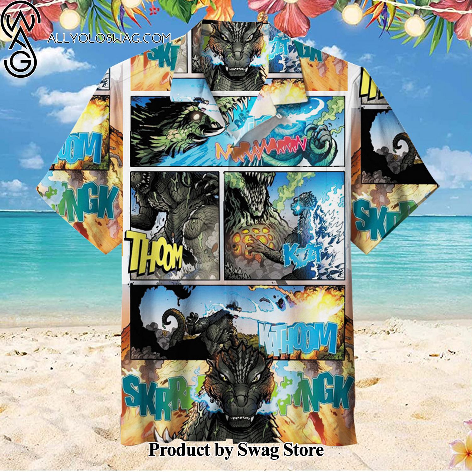 Godzilla Eye-Catching Hawaiian Shirt