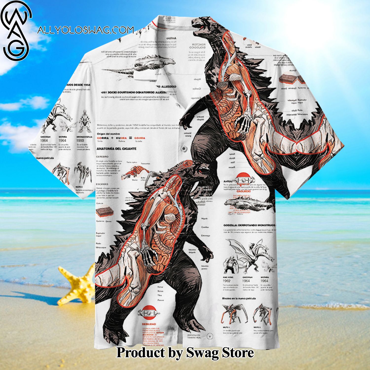 Godzilla Pop Culture Hawaiian Shirt