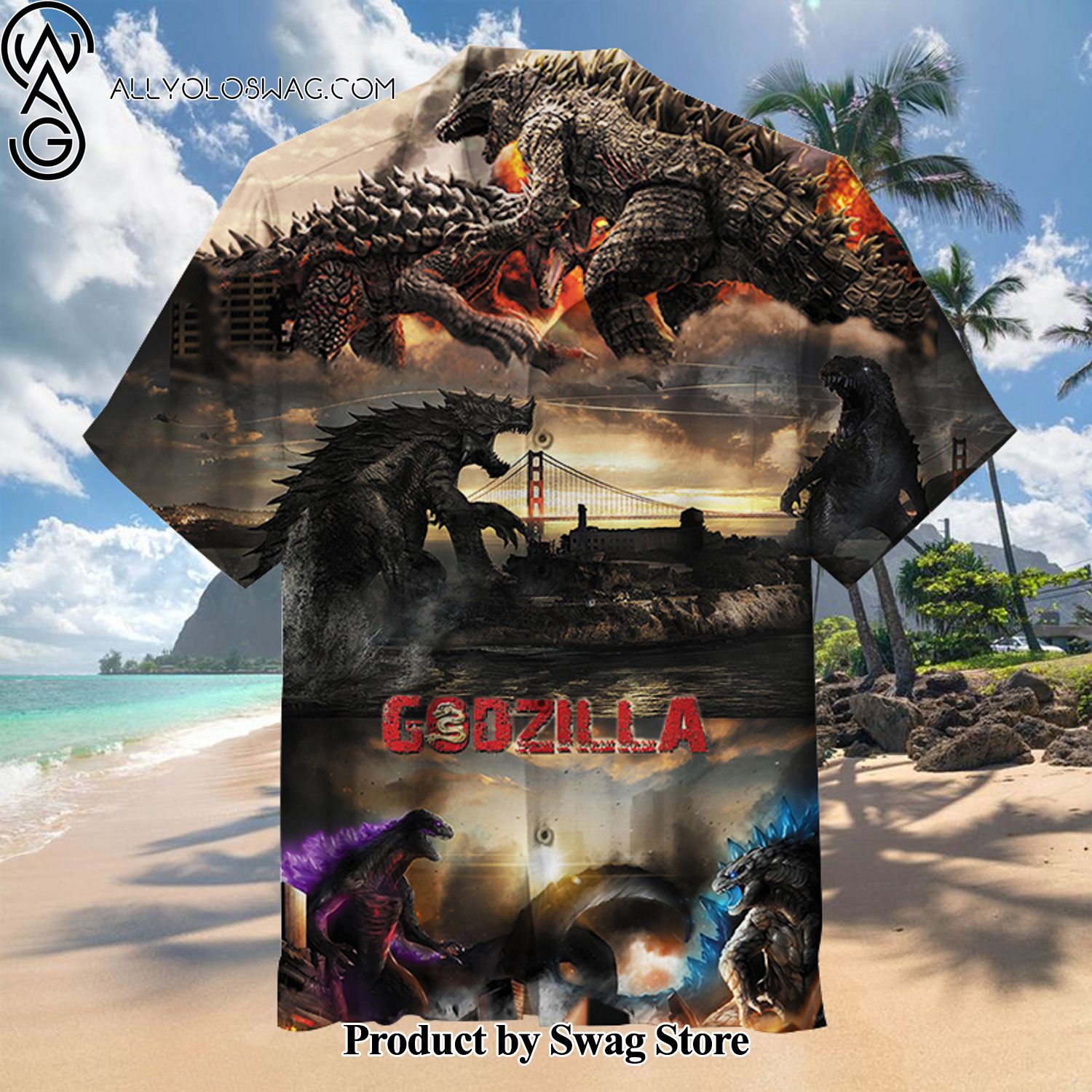 Godzilla Soft Fabric Hawaiian Shirt