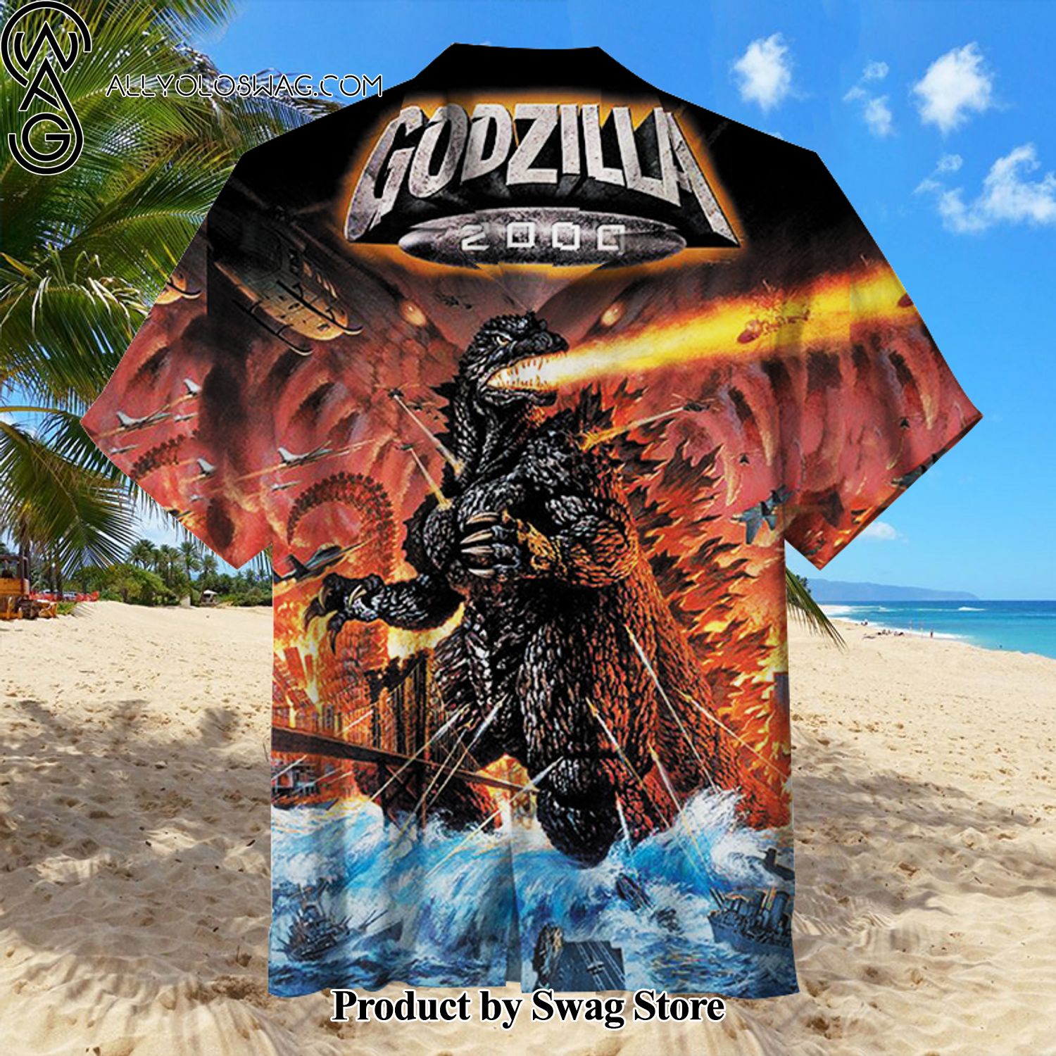 Godzilla Sustainable Hawaiian Shirt