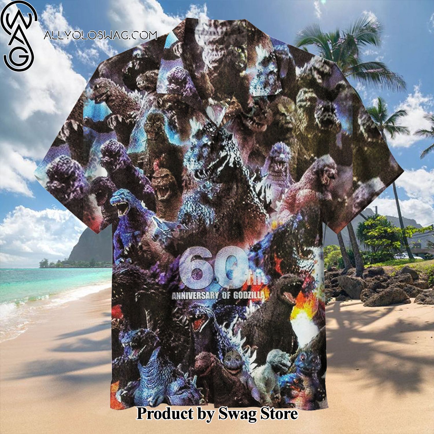 Godzilla Tropical Hawaiian Shirt