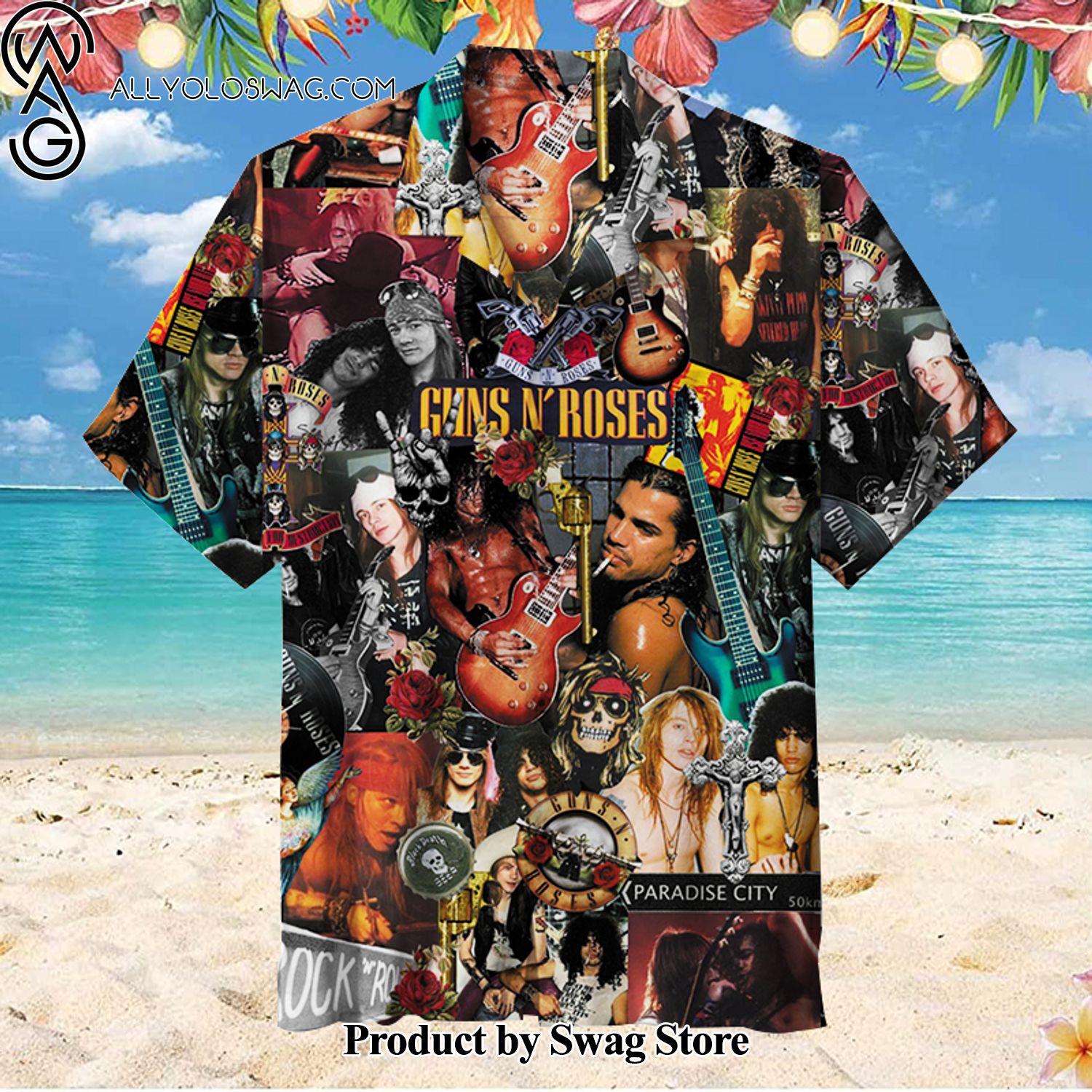 Guns N' Roses Easy-Care Hawaiian Shirt