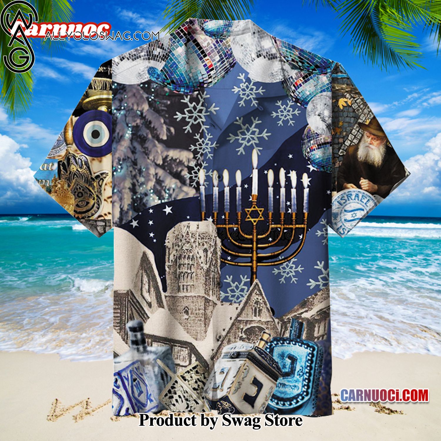 Hanukkah Oversized Hawaiian Shirt