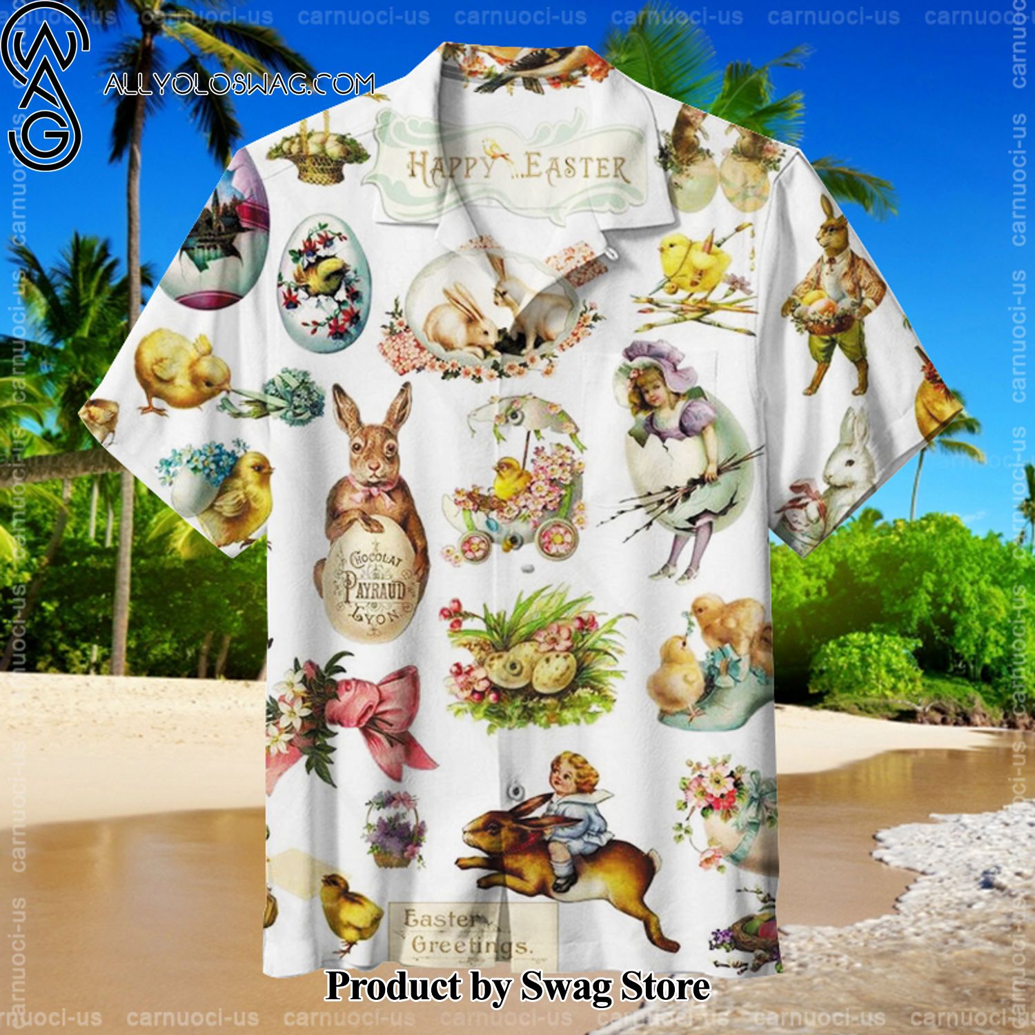 Happy Easter Lightweight Hawaiian Shirt