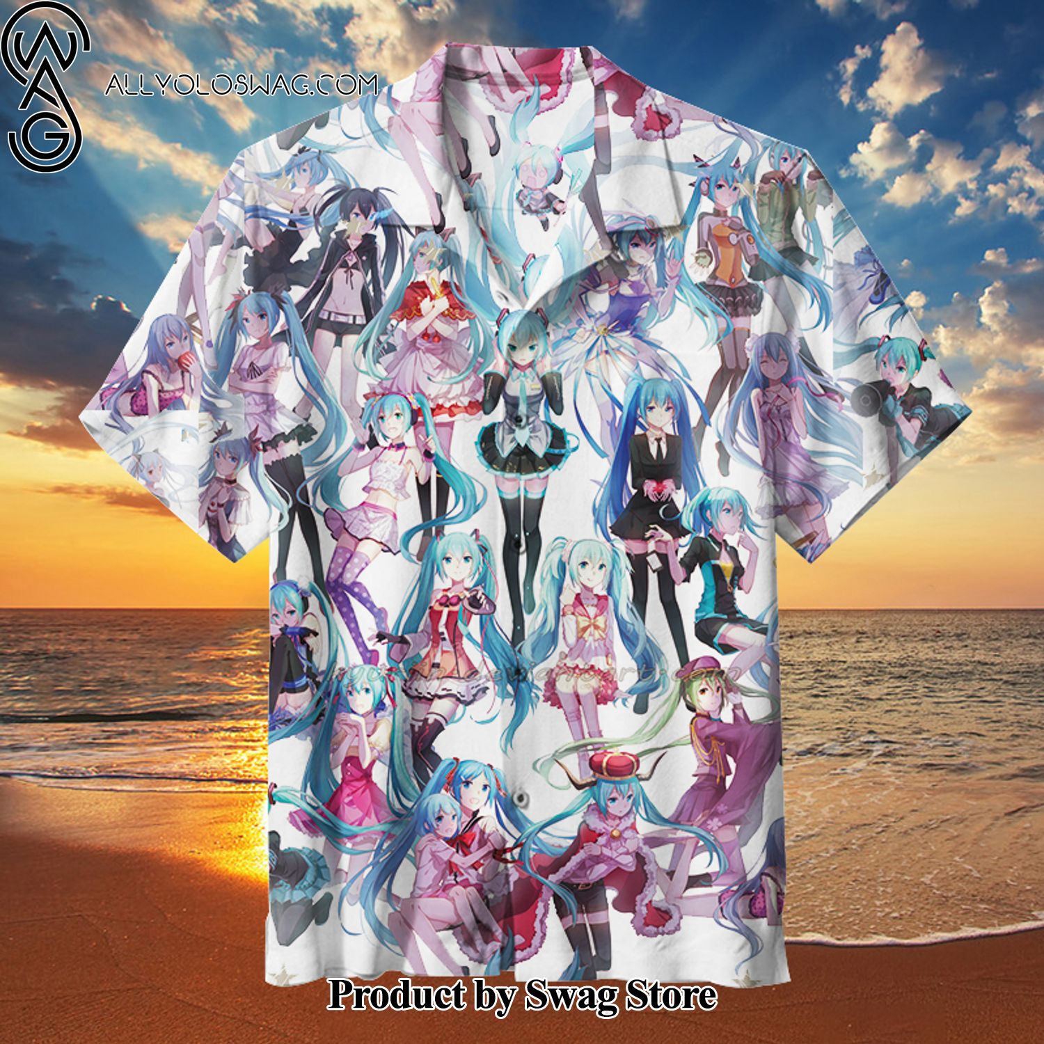 Hatsune Miku Tropical Wedding Hawaiian Shirt