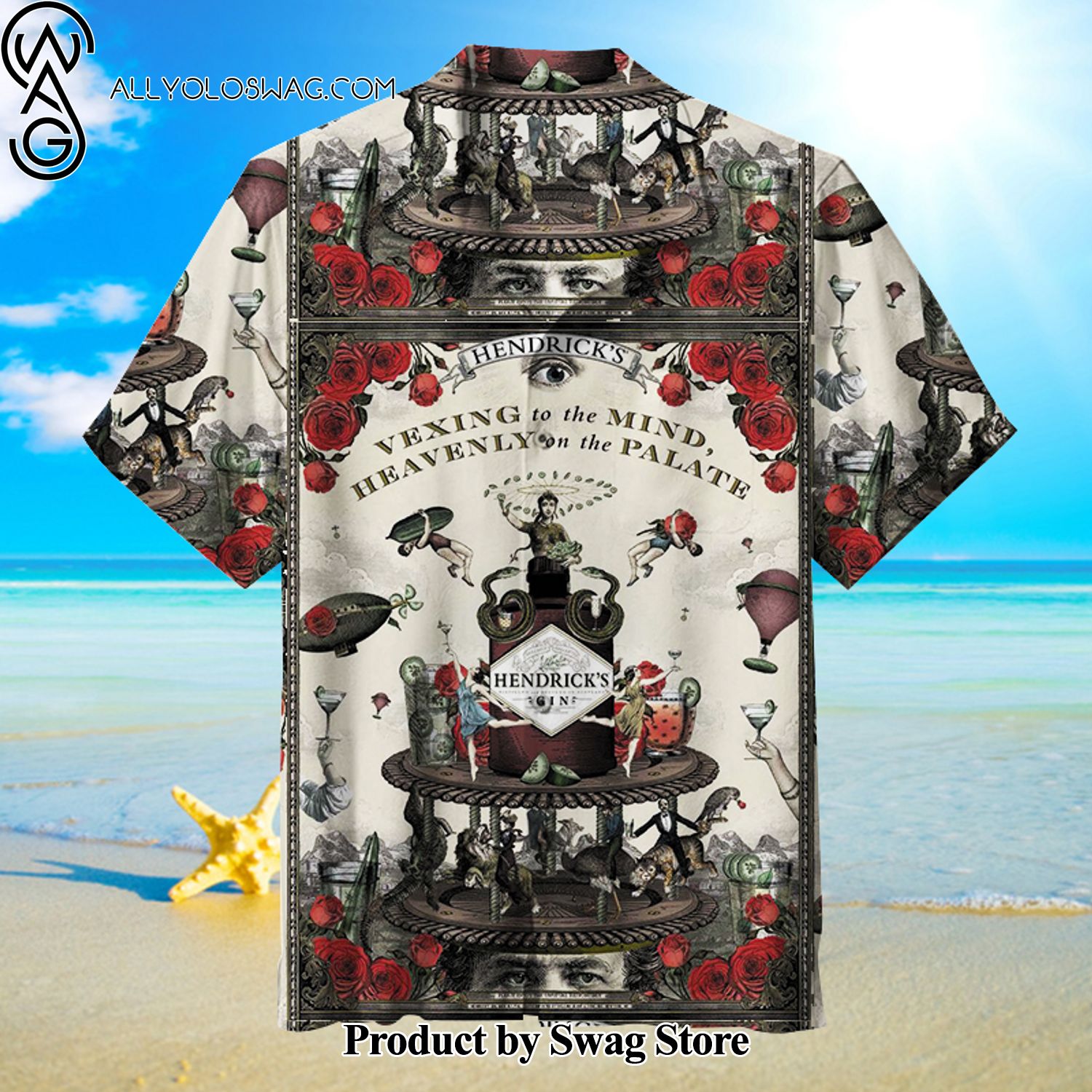 Hendrick's Gin Cruise Ship Hawaiian Shirt