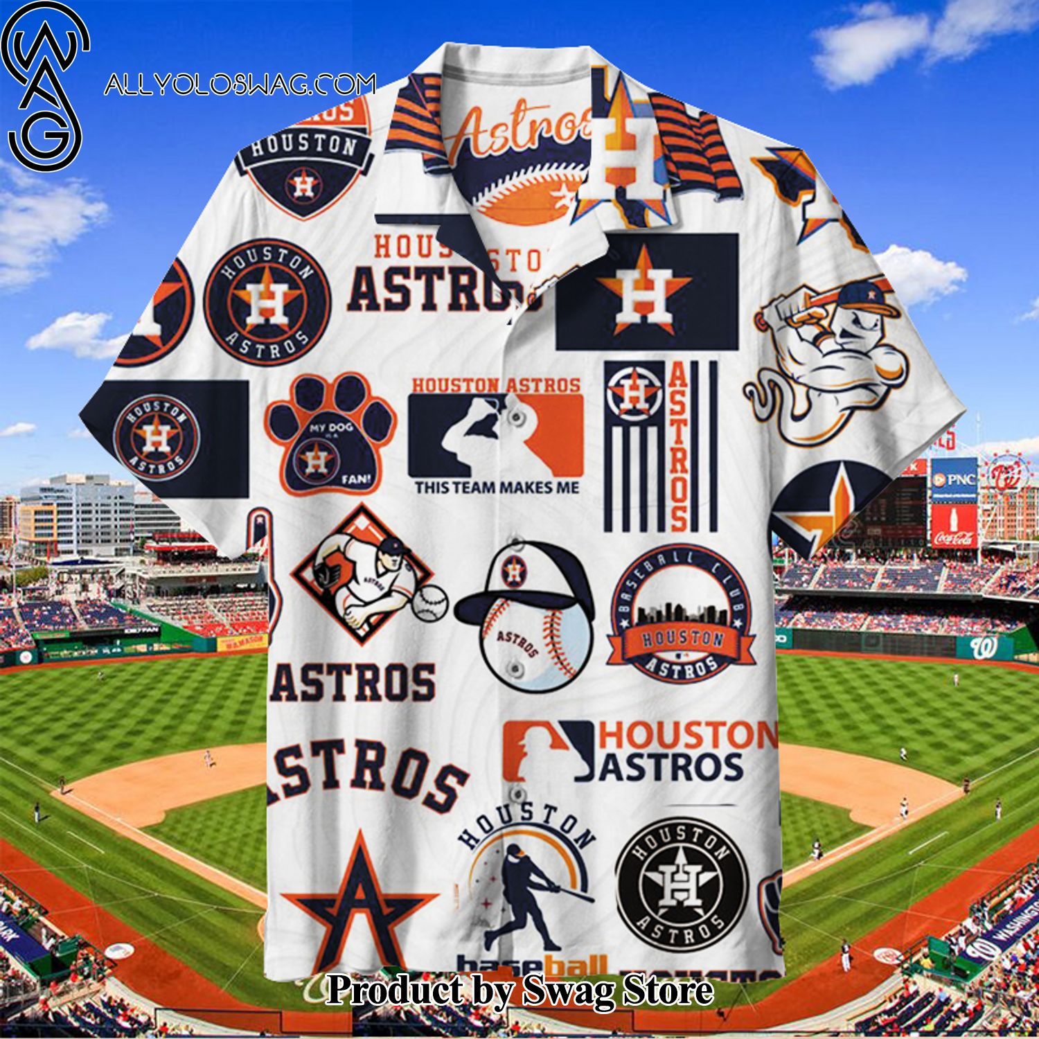 Houston Astros Monochrome Hawaiian Shirt