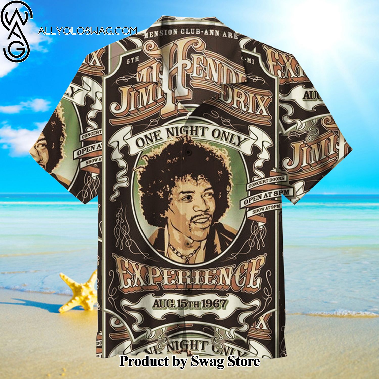 Jimi Hendrix Conversation-Starter Hawaiian Shirt