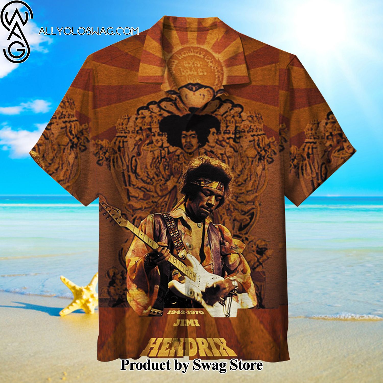 Jimi Hendrix Eco-Conscious Hawaiian Shirt