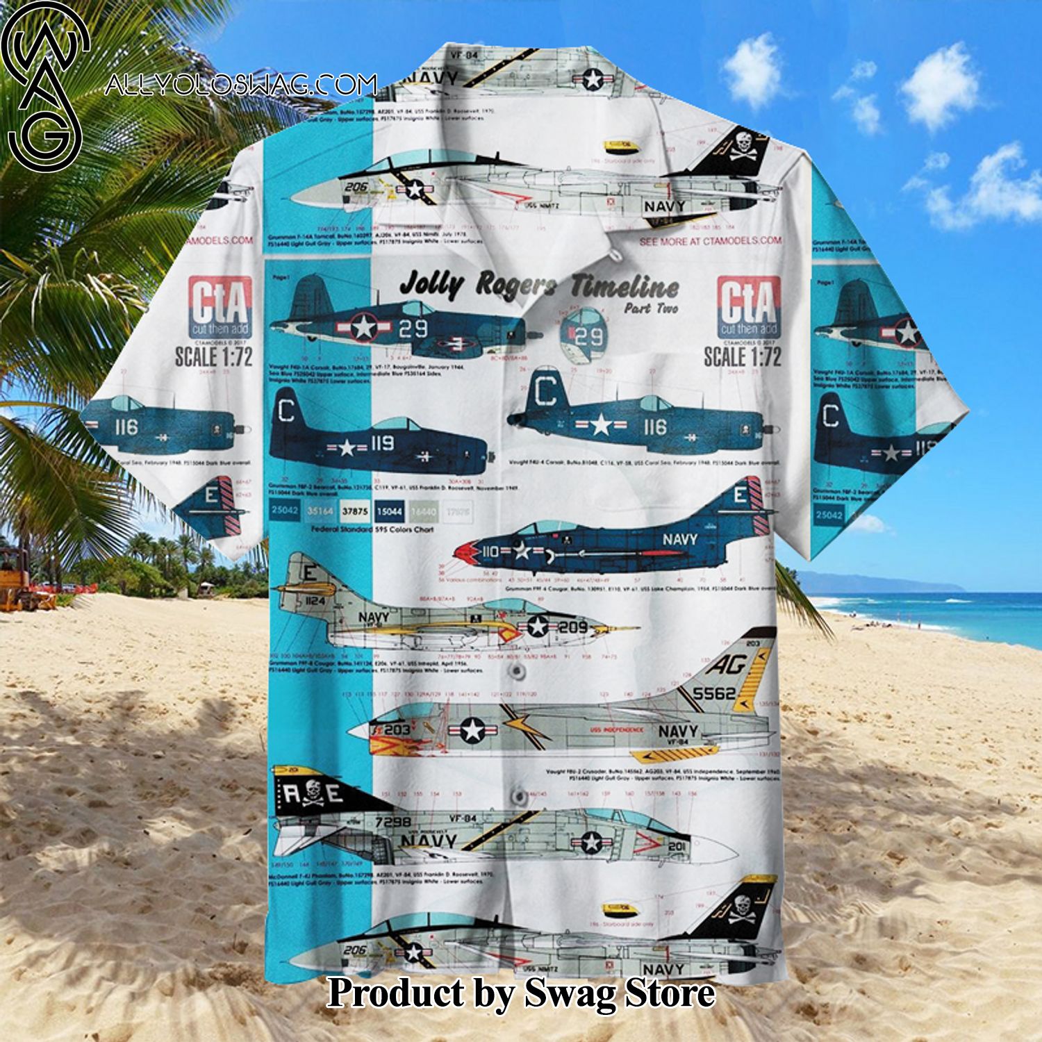 Jolly Rogers Timeline Friday Casual Hawaiian Shirt