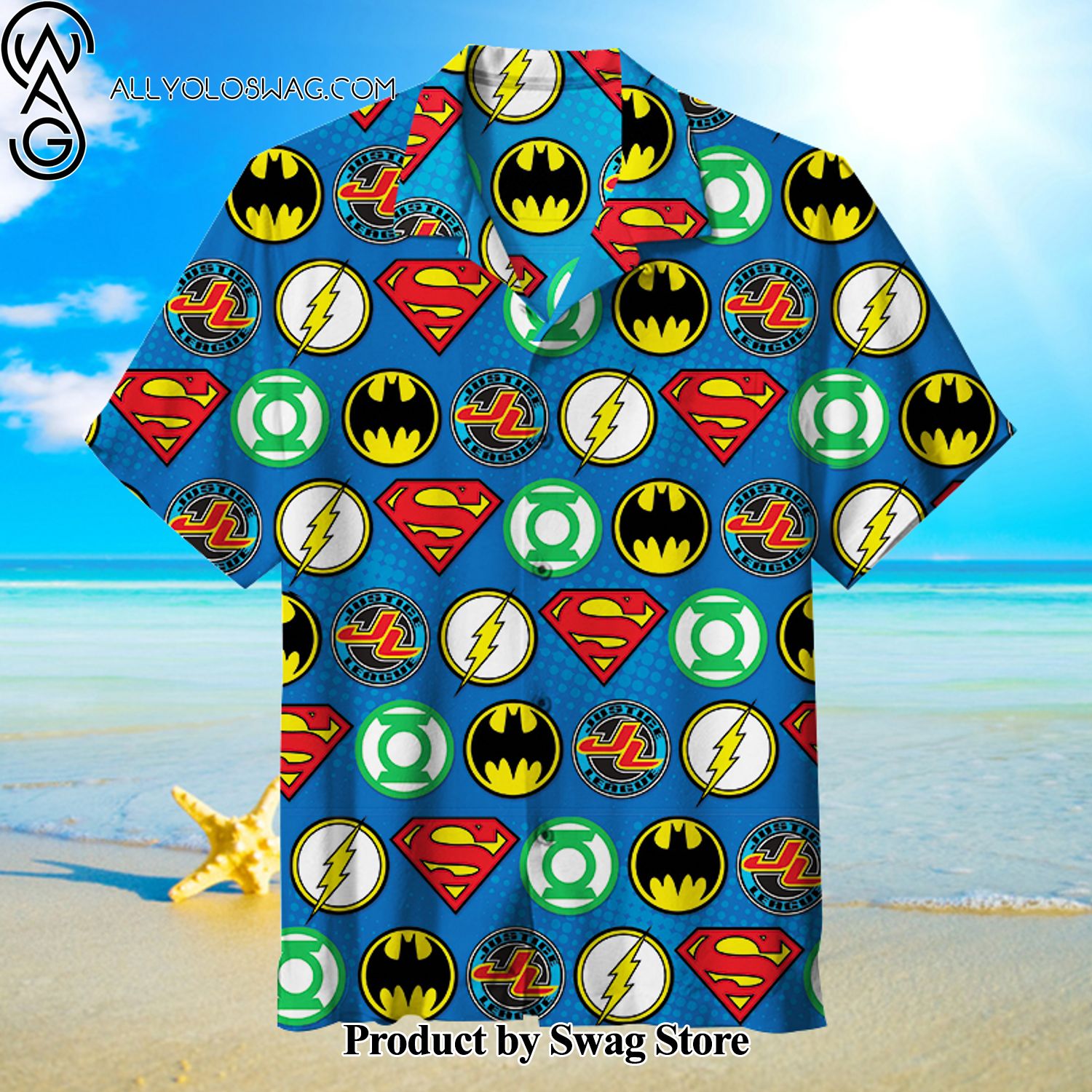 Justice League Flattering Fit Hawaiian Shirt