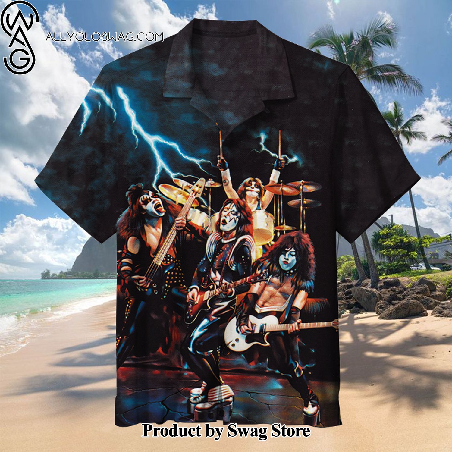 KISS Family Vacation Hawaiian Shirt