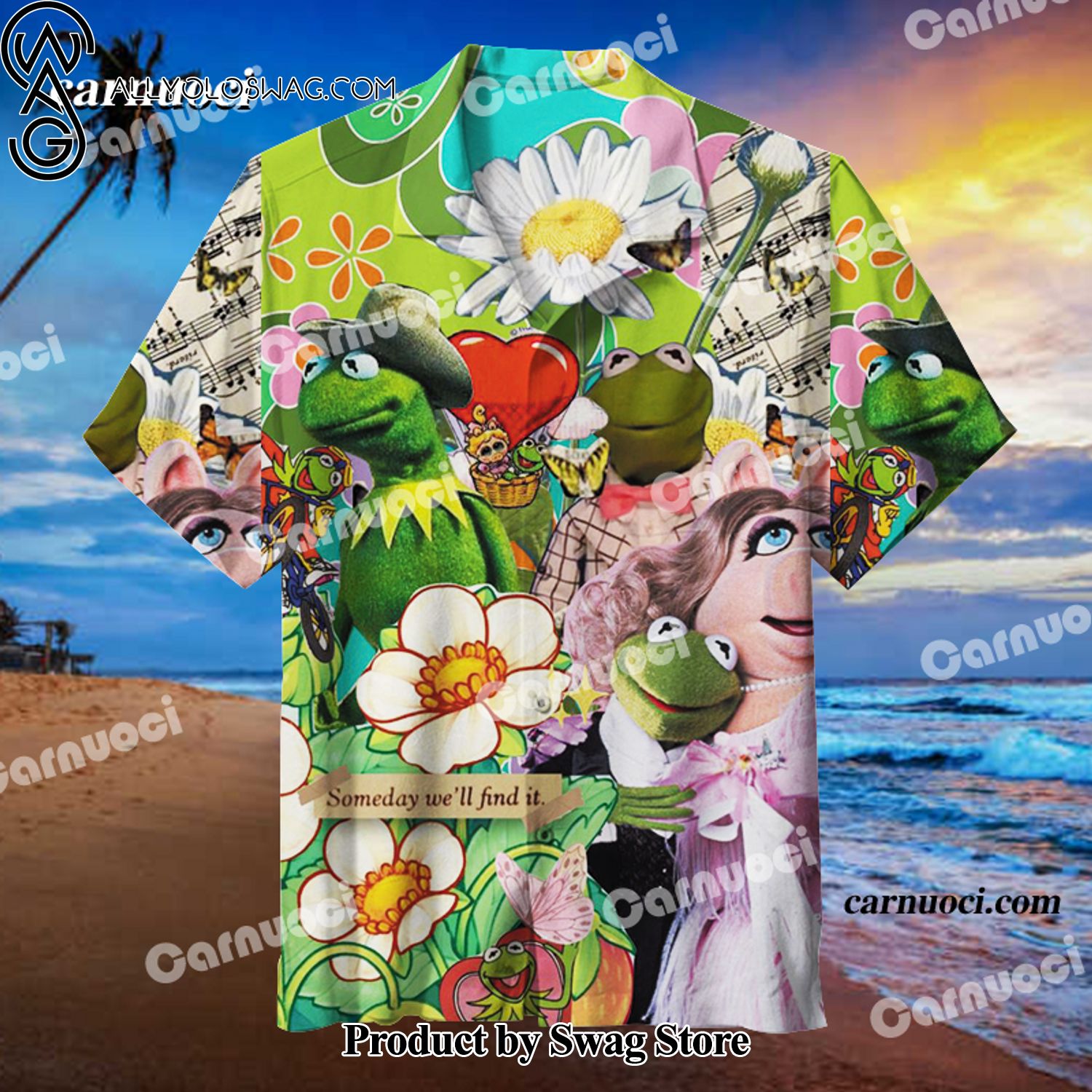 Kermit the Frog Tie-Dye Hawaiian Shirt