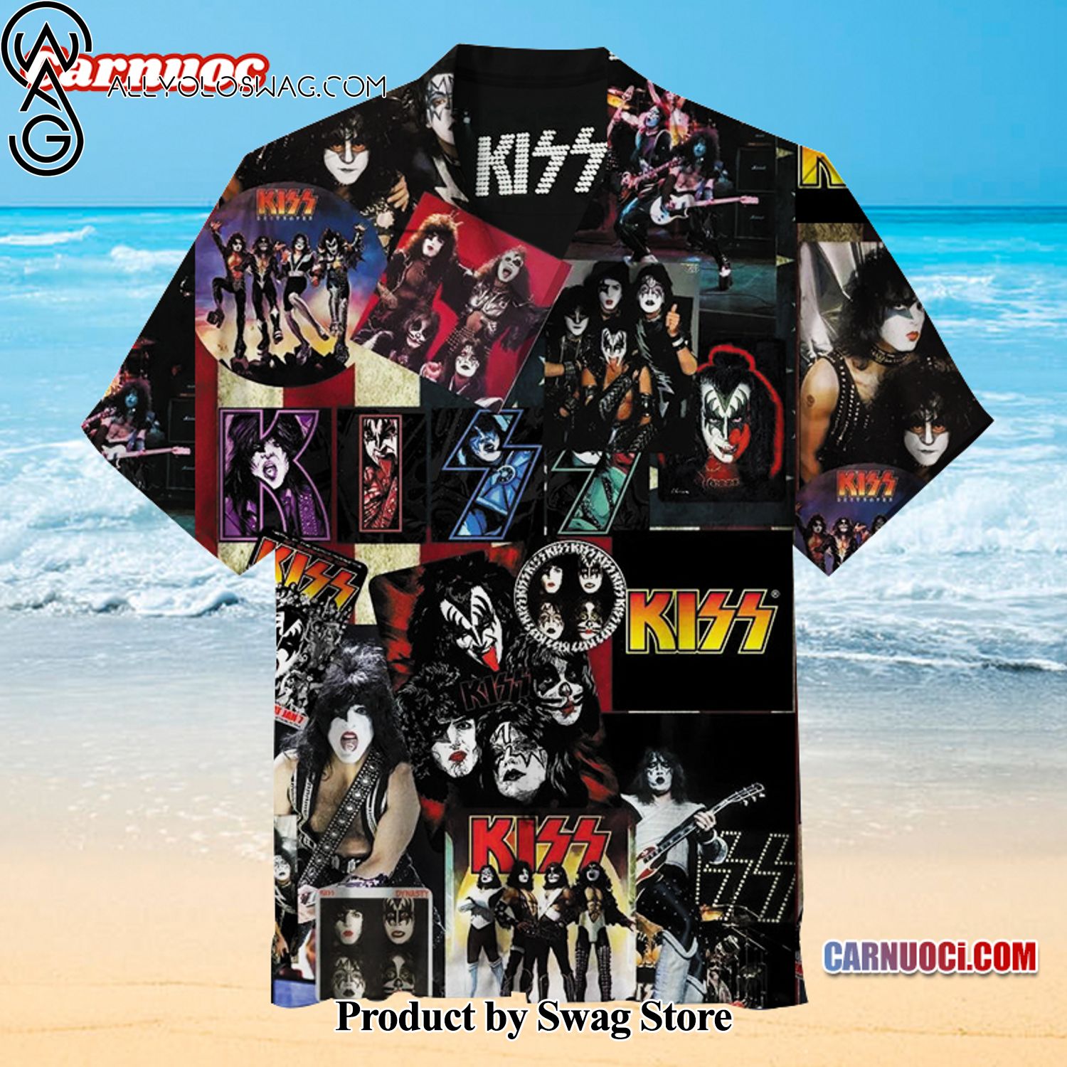 Kiss Band Retro Hawaiian Shirt