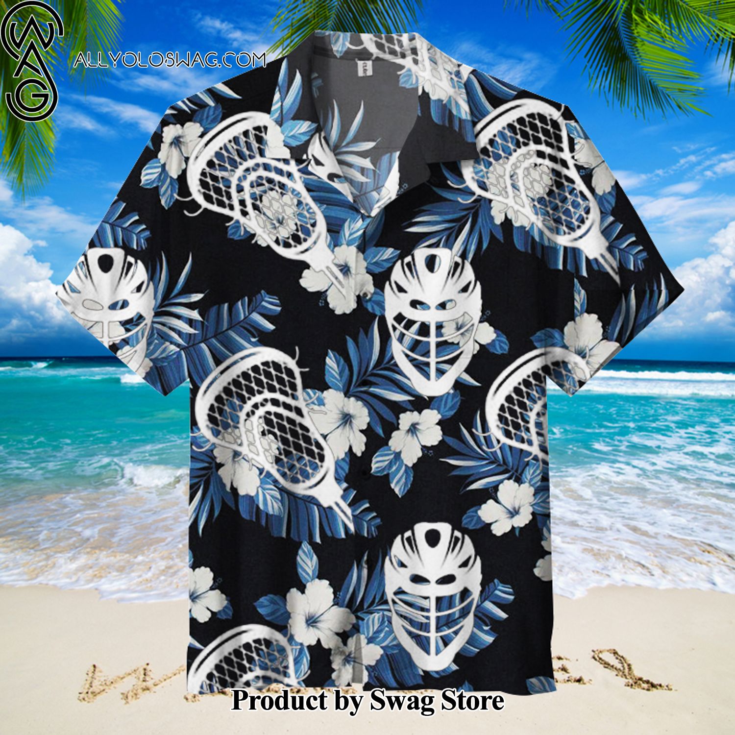 Lacrosse Vibrant Print Hawaiian Shirt