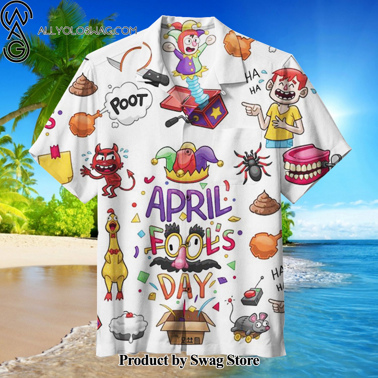 April Fool's Day Easy-Care Hawaiian Shirt