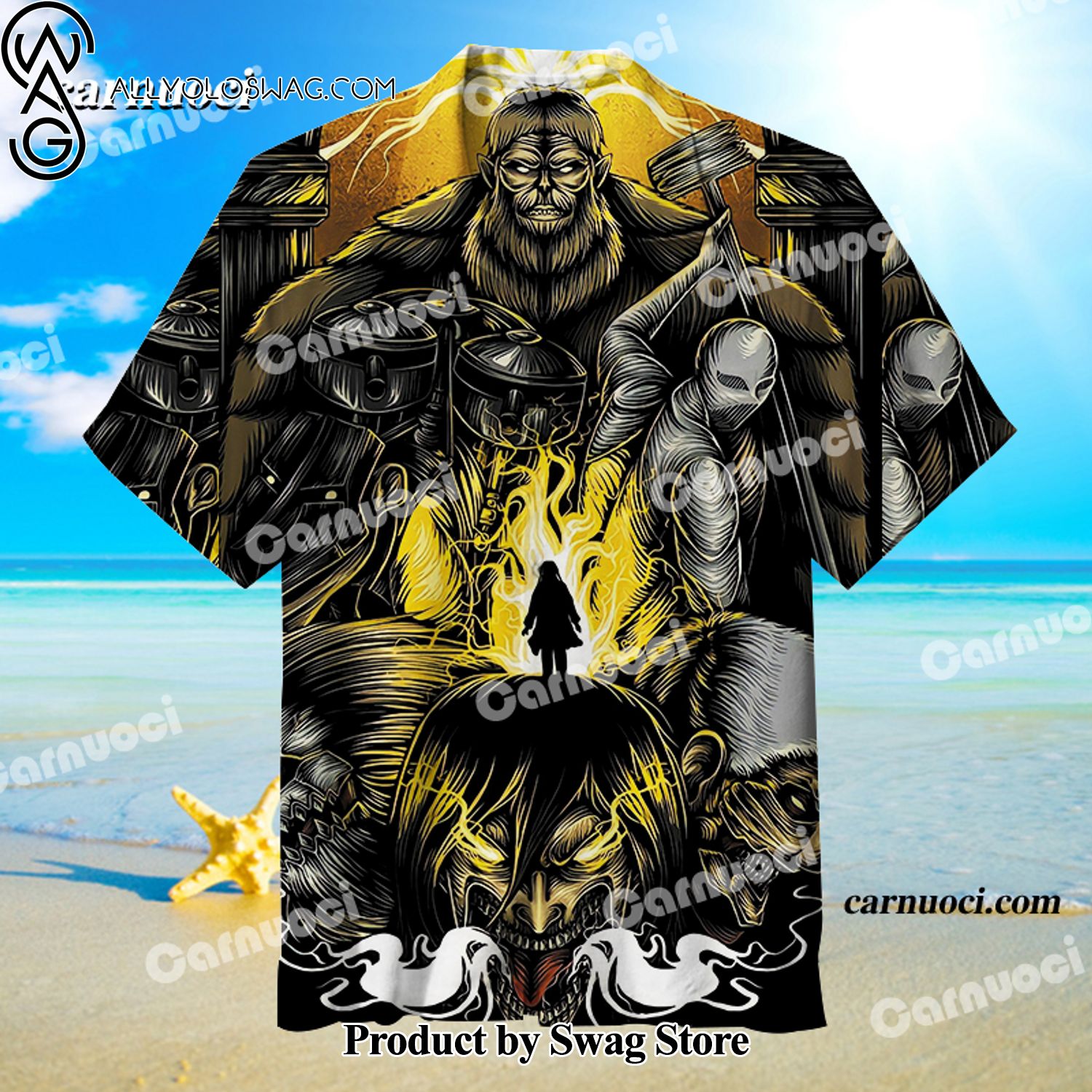 Attack On Titan Short Sleeve Hawaiian Shirt