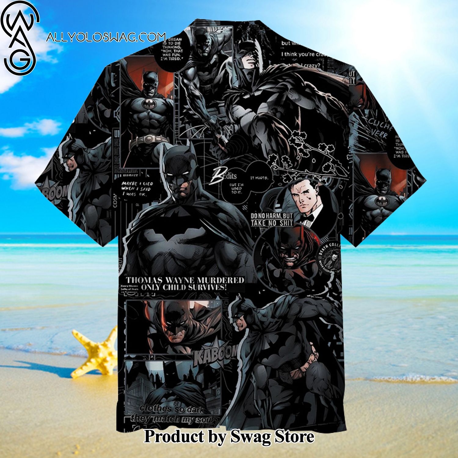 Batman Soft Fabric Hawaiian Shirt