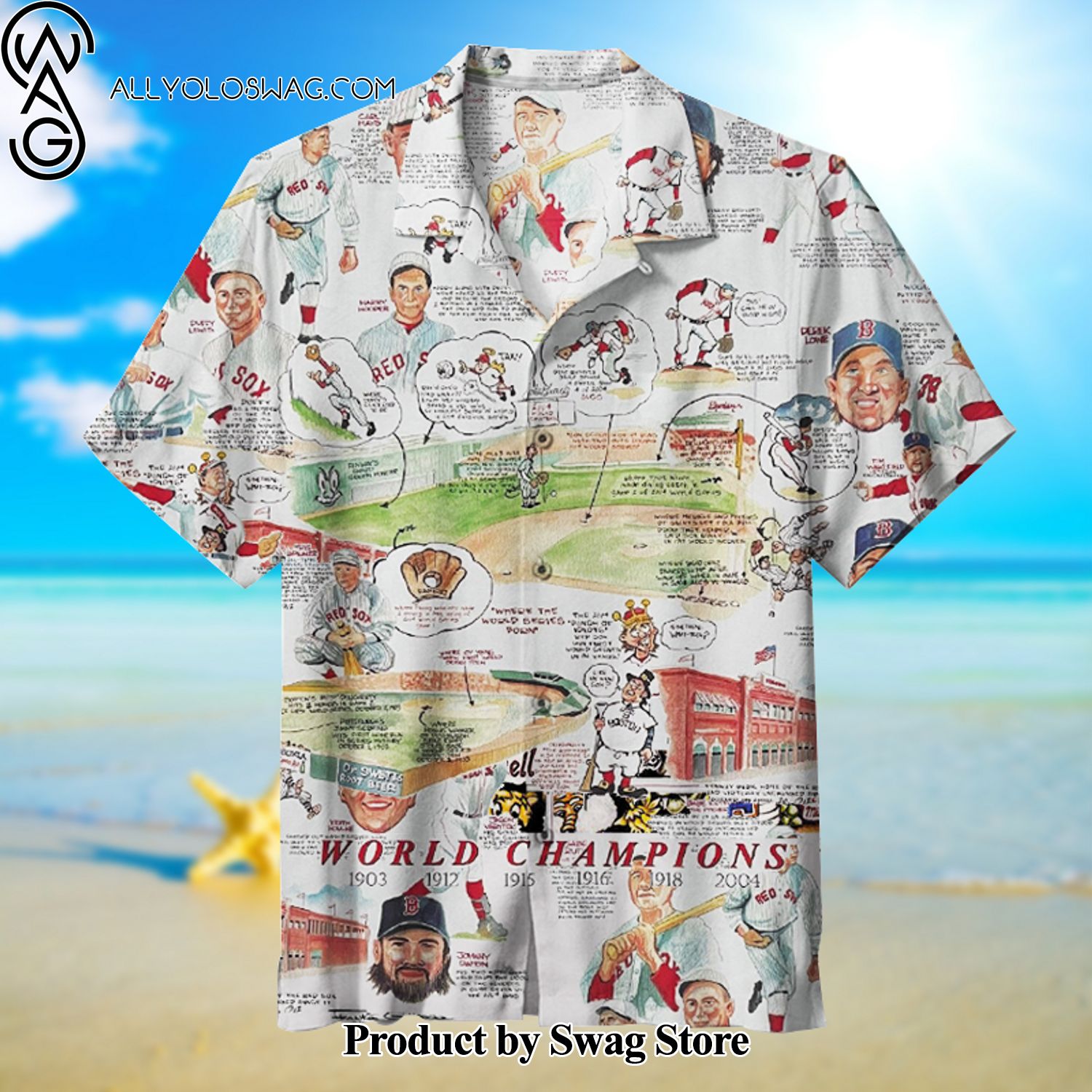 Boston Red Sox World Champions 2004 Breathable Hawaiian Shirt