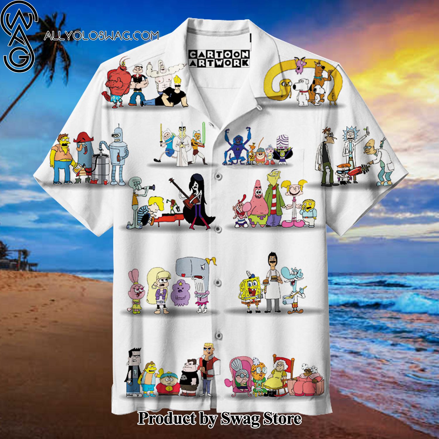 Cartoon Artwork Hawaiian Shirt for Everyone