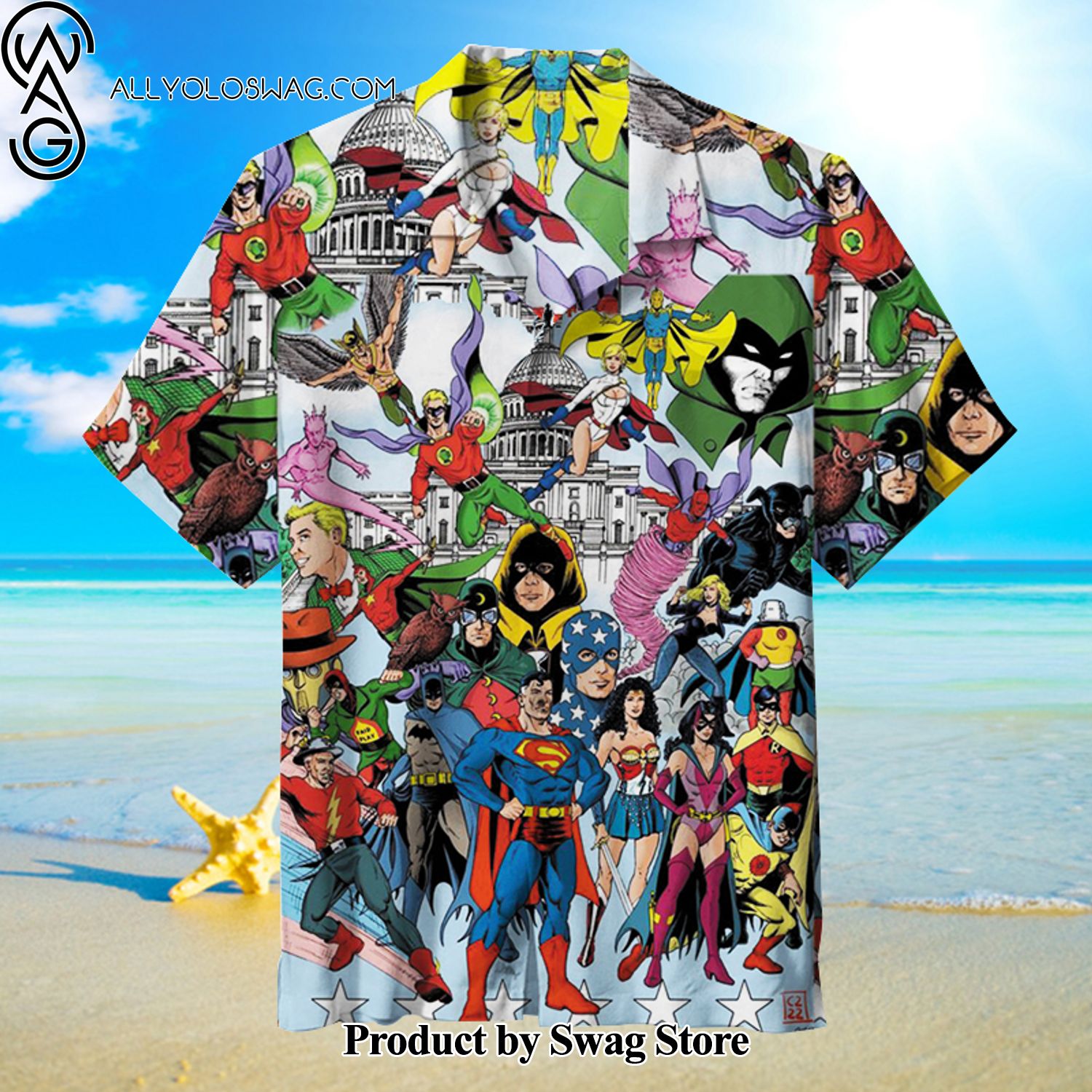 DC superhero Designer Hawaiian Shirt