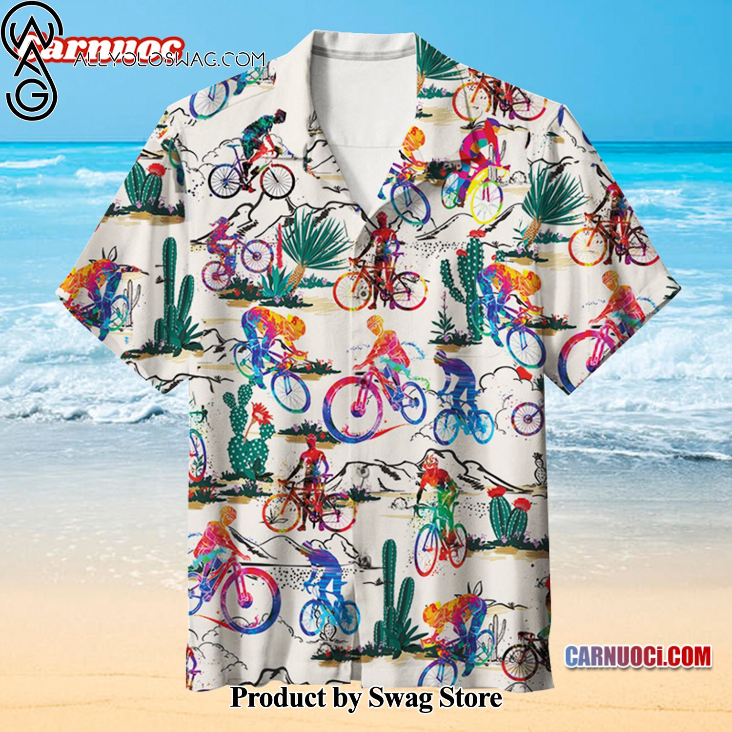 DESERT CYCLING Personalized Hawaiian Shirt