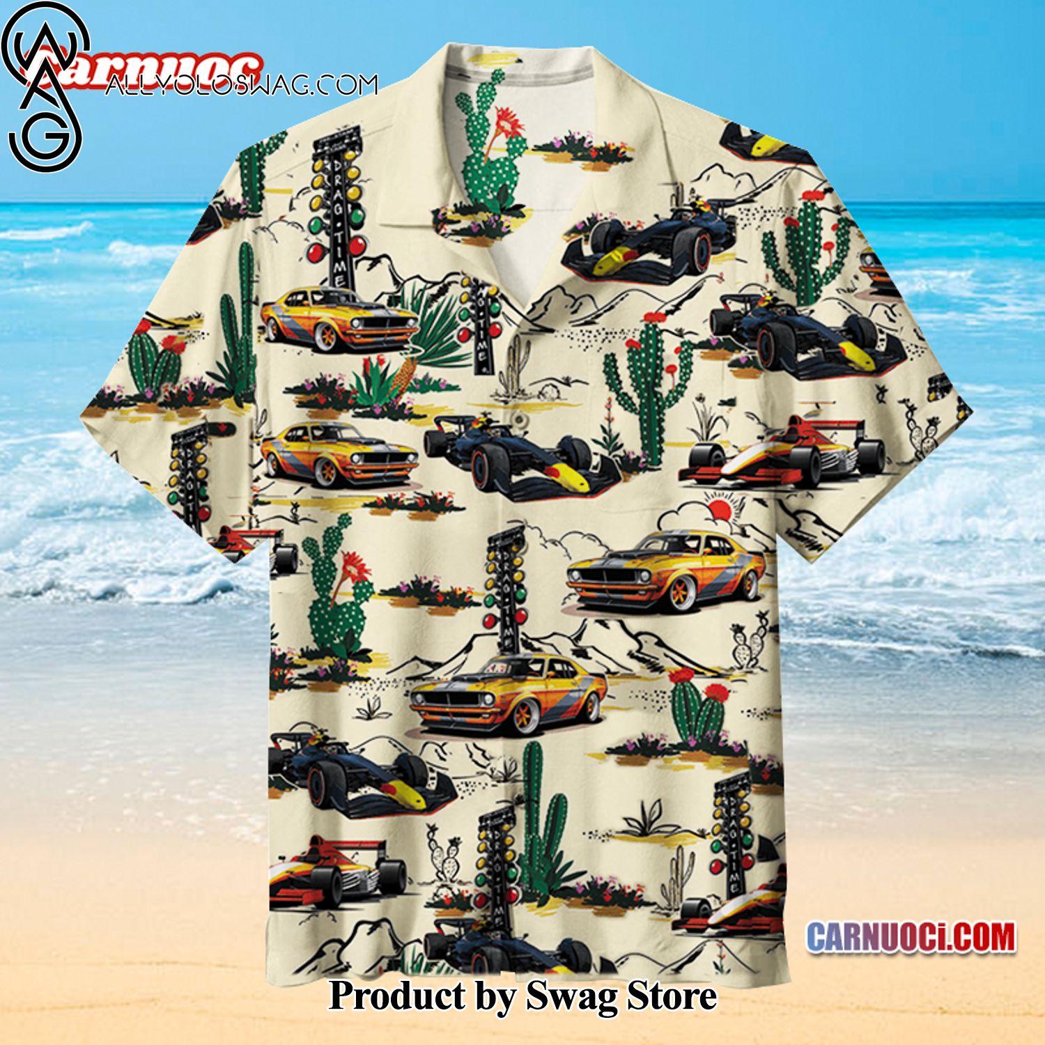 DESERT DRAG RACING MOTORSPORT Flattering Fit Hawaiian Shirt