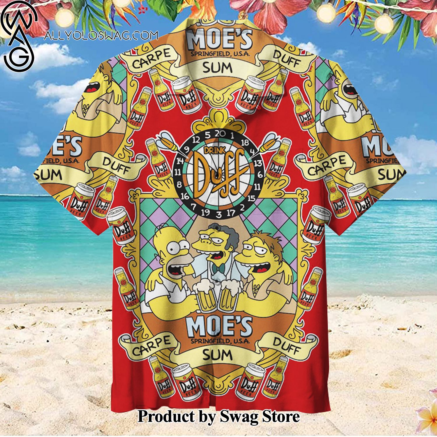 Drink Duff Simpsons Art Durable Hawaiian Shirt