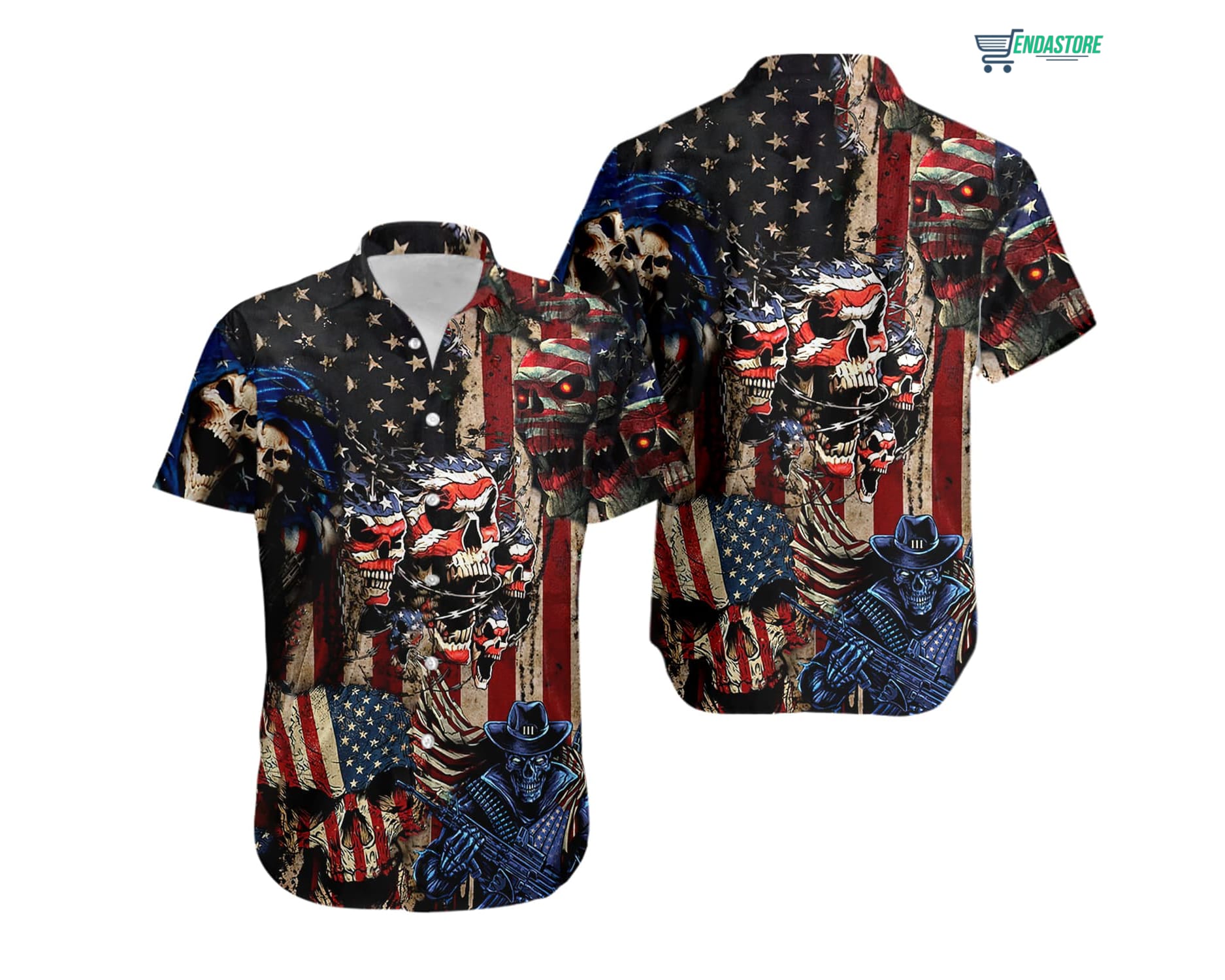 America Skull Hawaiian Shirt